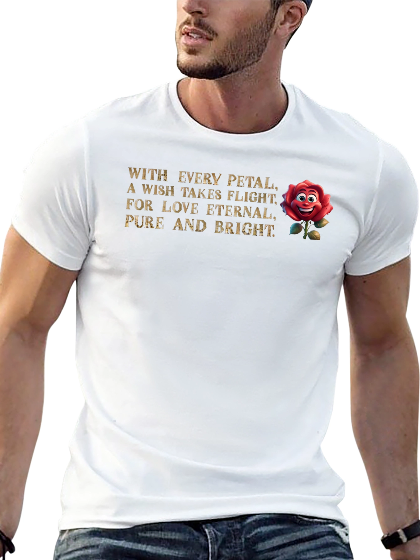 Romantic Rose Wish Graphic T-Shirt