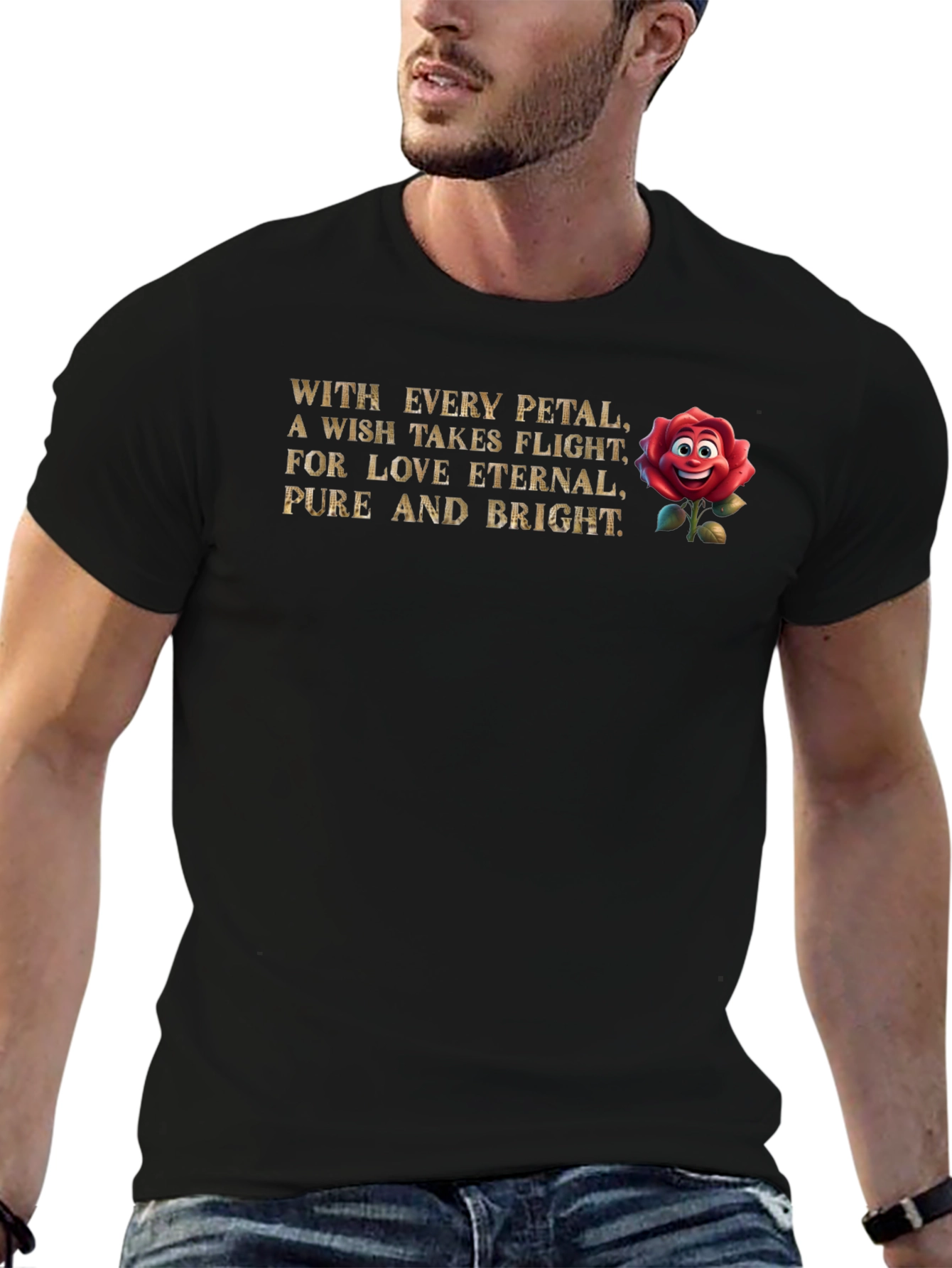 Romantic Rose Wish Graphic T-Shirt