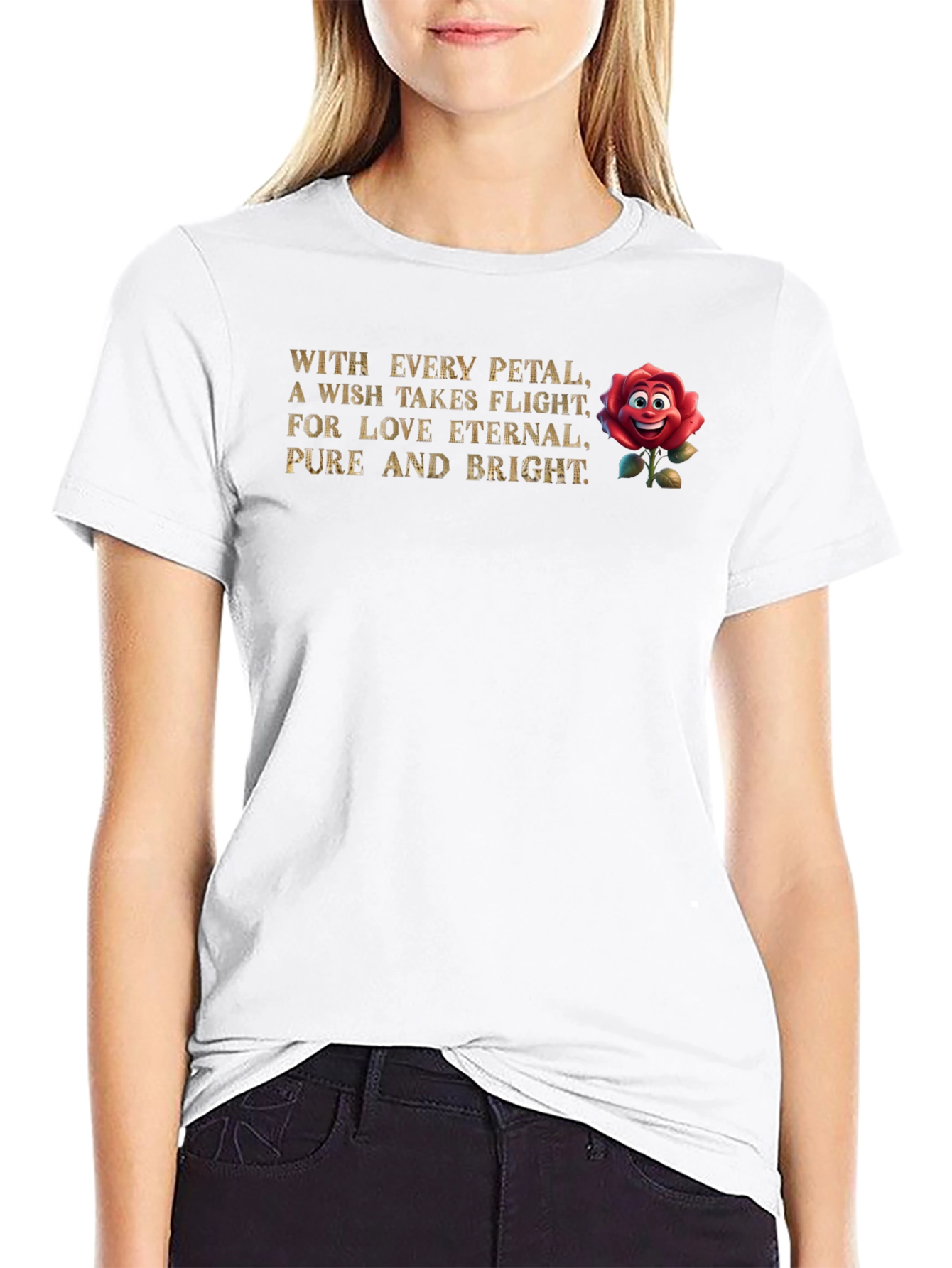 Romantic Rose Wish Graphic T-Shirt