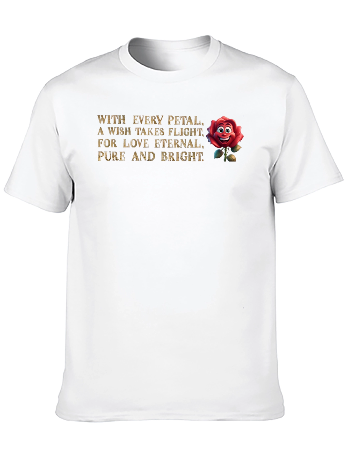 Romantic Rose Wish Graphic T-Shirt