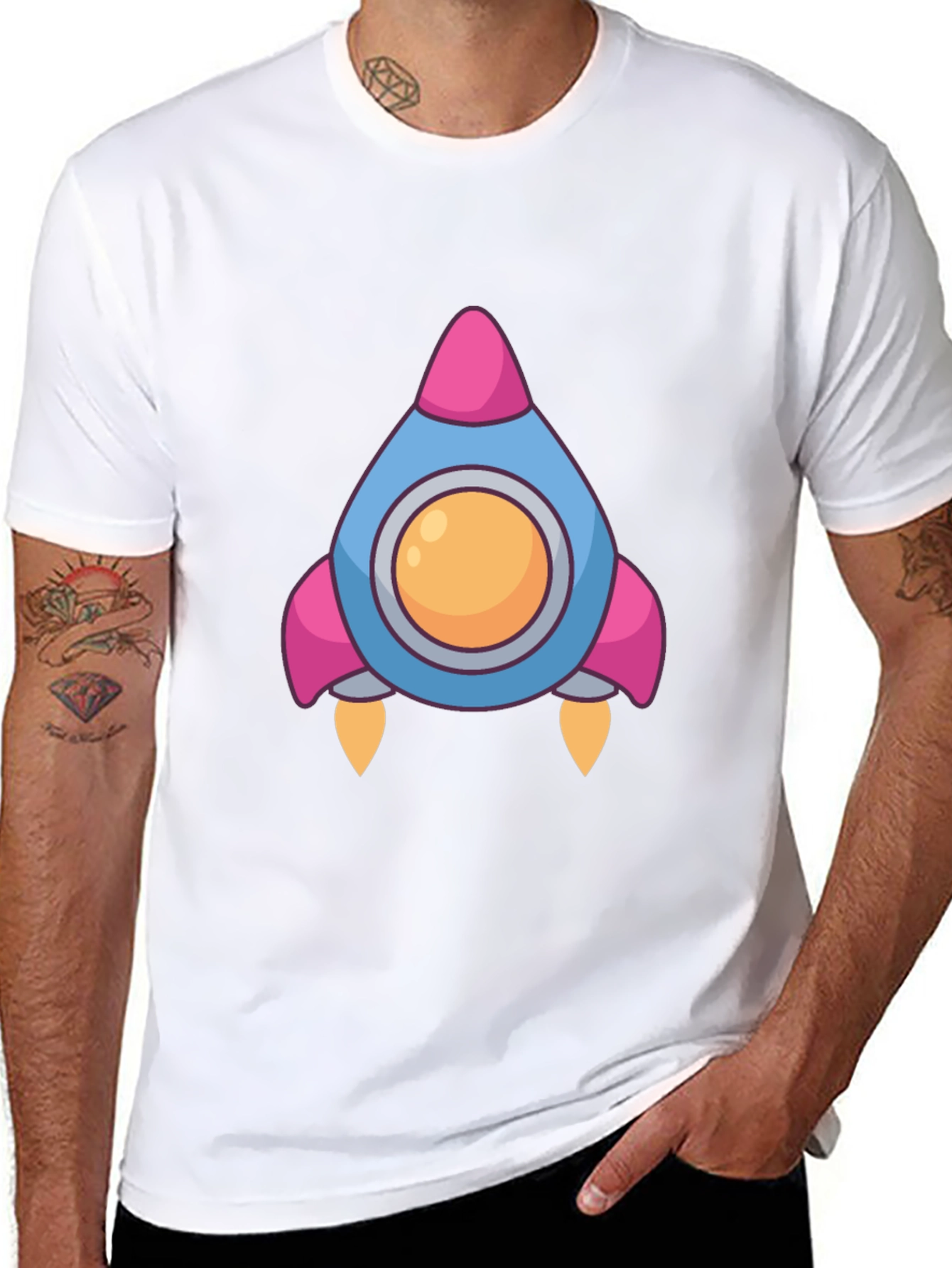 Rocket Graphic Black T-Shirt