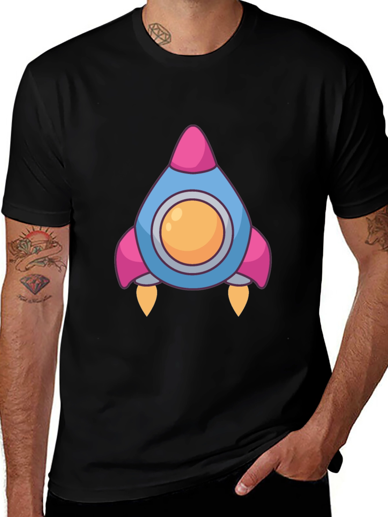 Rocket Graphic Black T-Shirt
