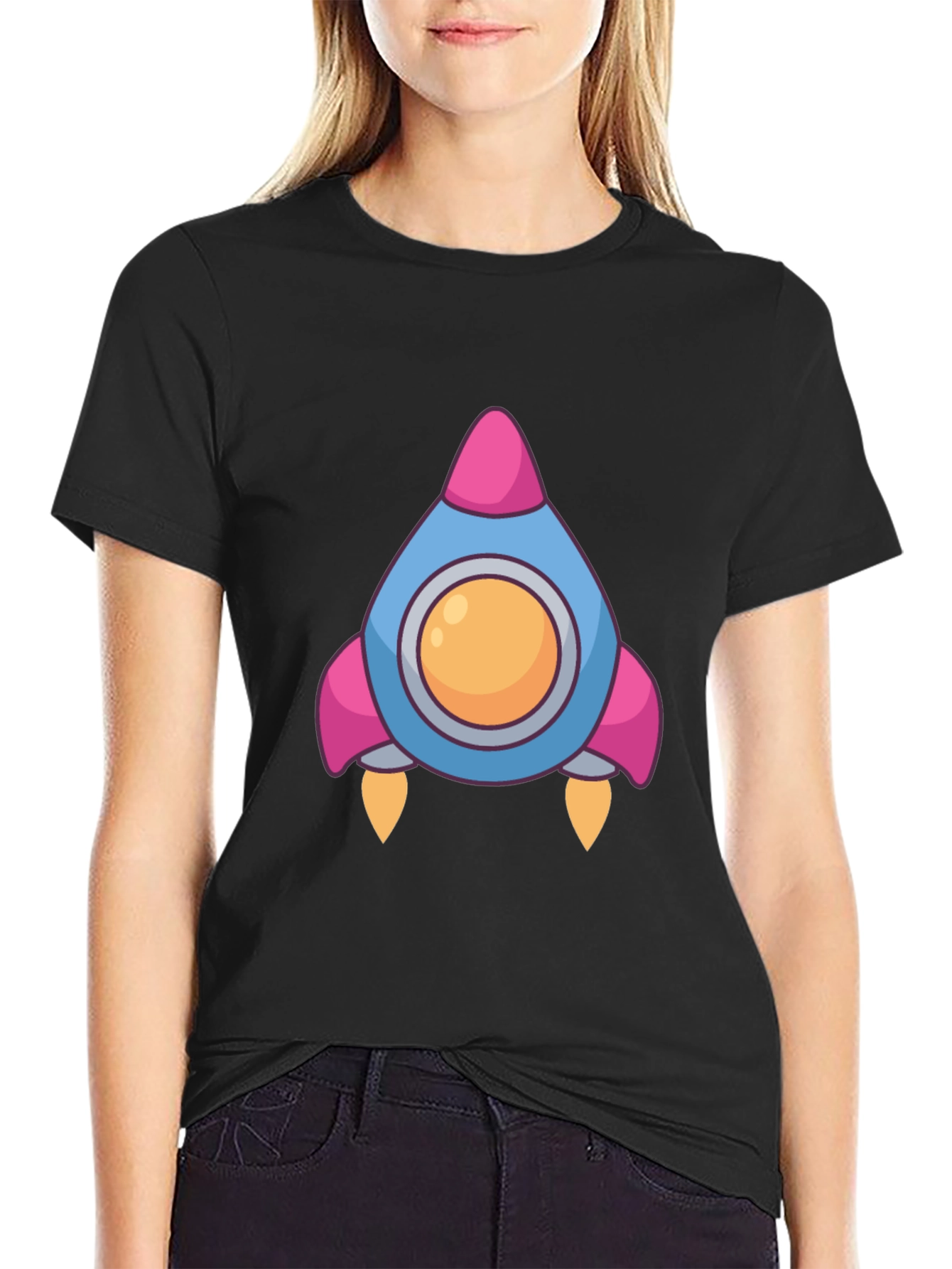 Rocket Graphic Black T-Shirt