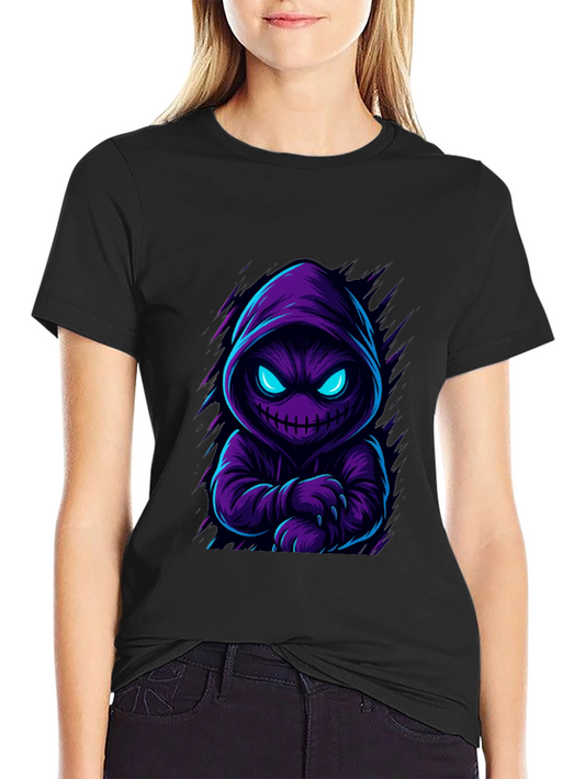 Hooded Monster Graphic T-Shirt - Mens Black Tee