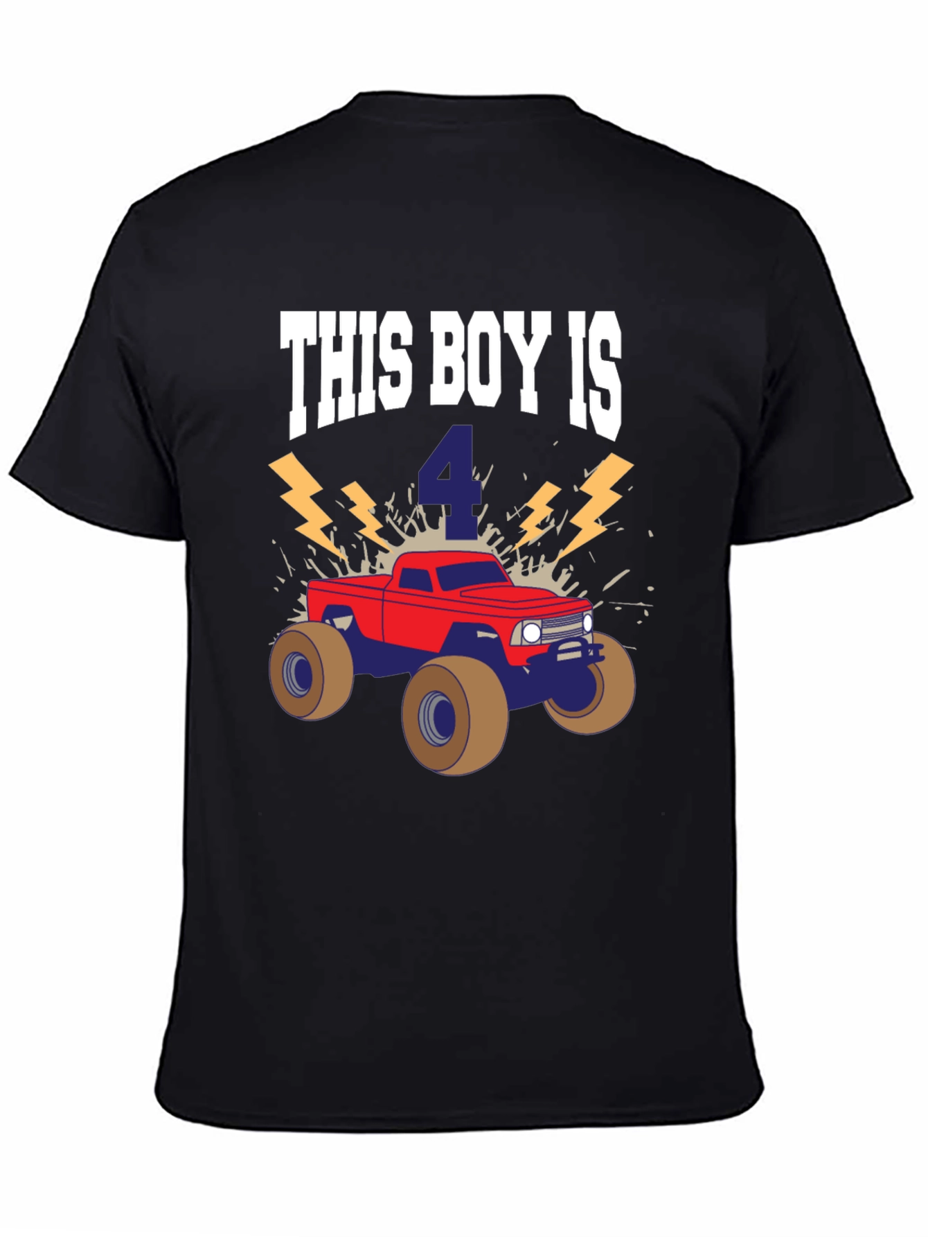 This Boy is 4 Monster Truck Birthday Shirt