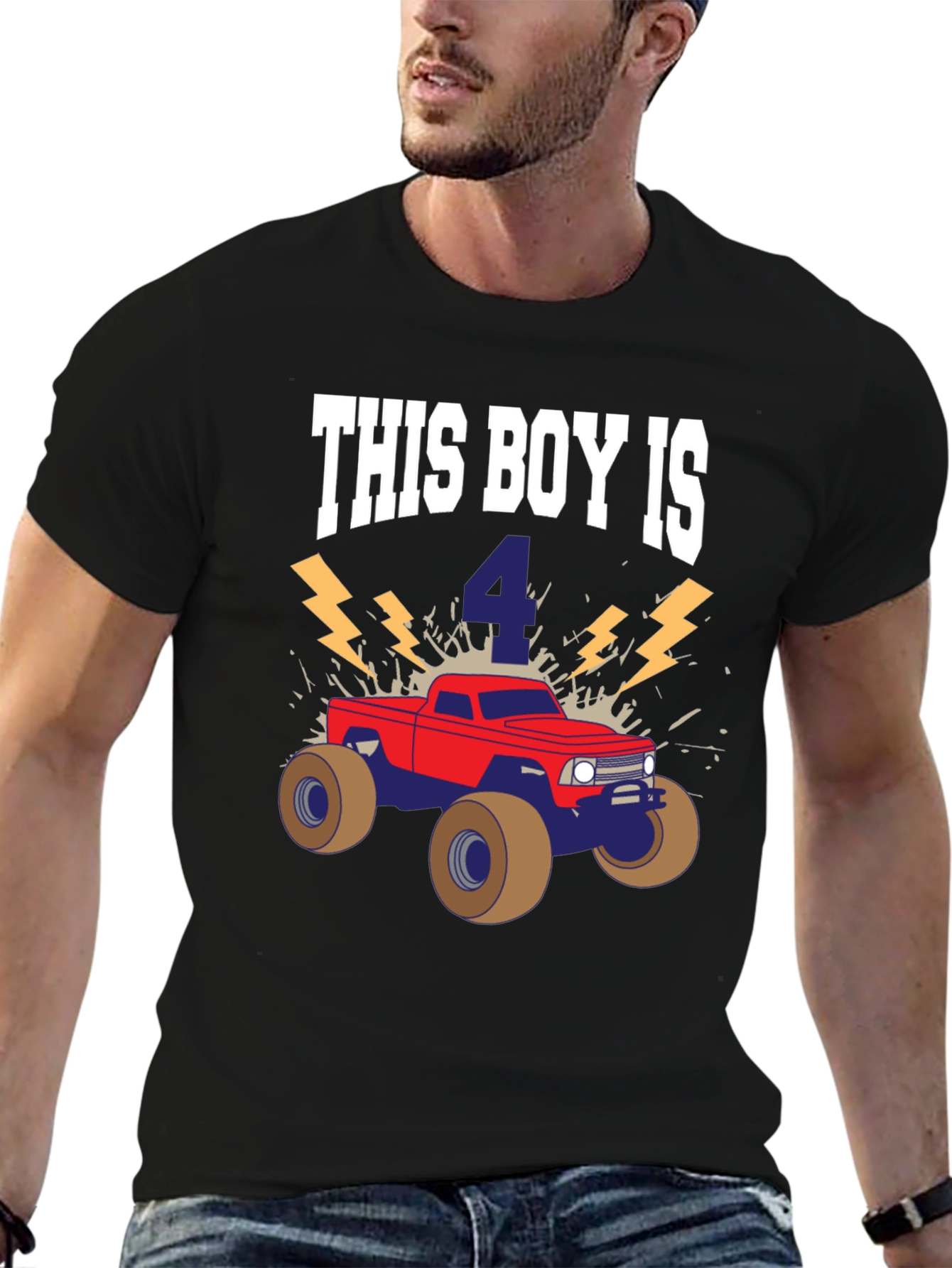 This Boy is 4 Monster Truck Birthday Shirt