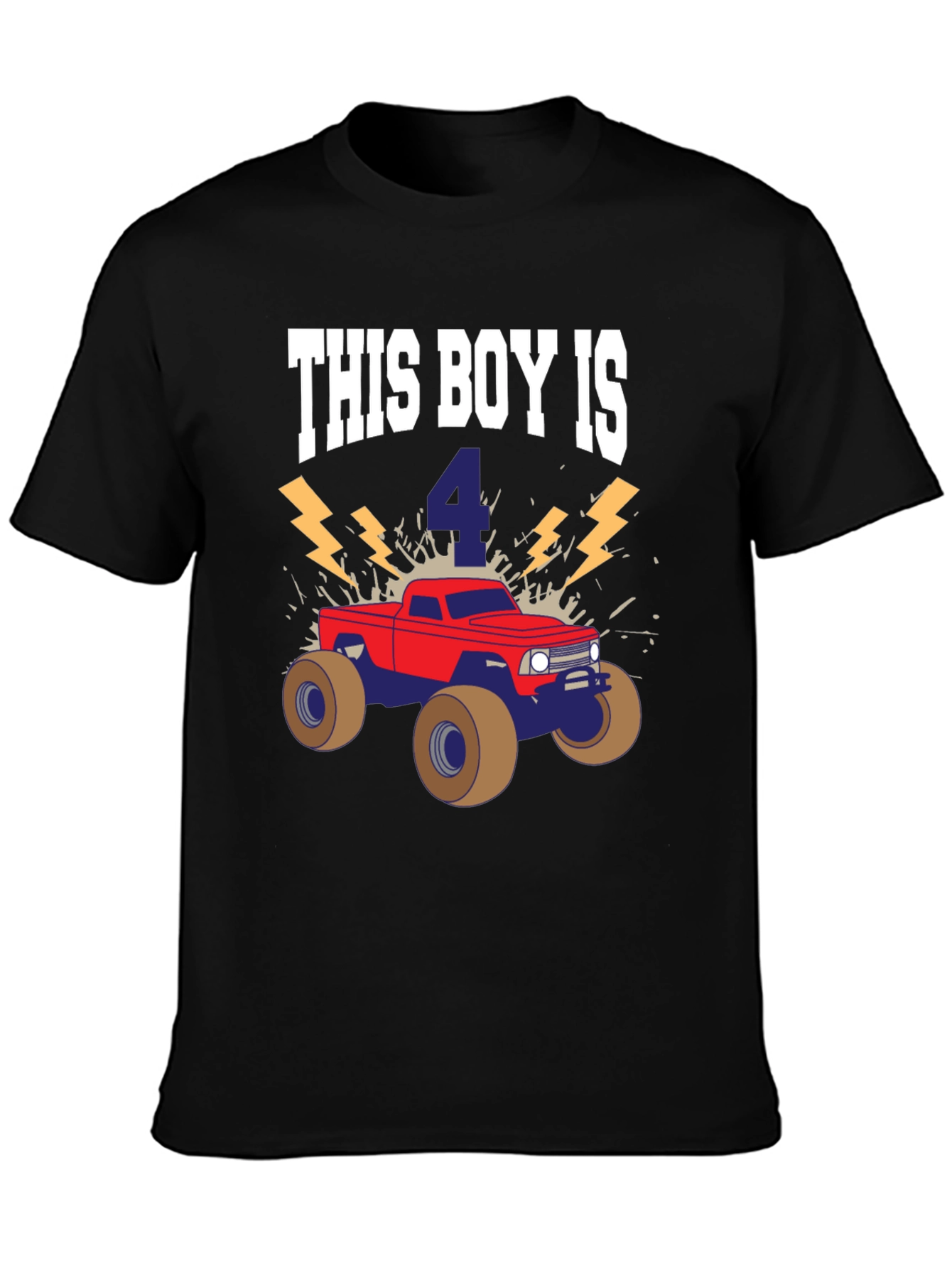 This Boy is 4 Monster Truck Birthday Shirt