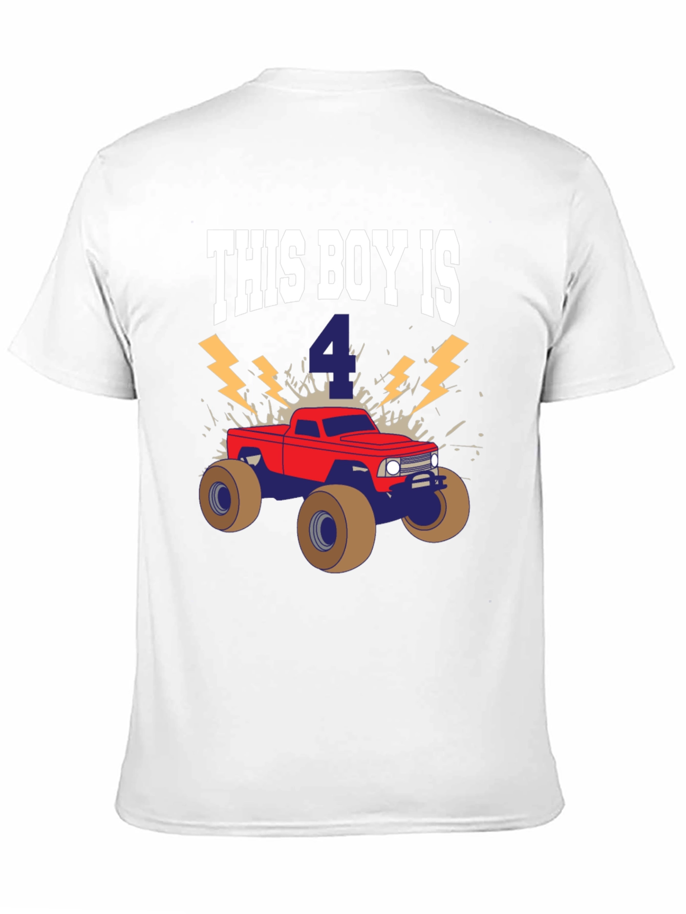 This Boy is 4 Monster Truck Birthday Shirt