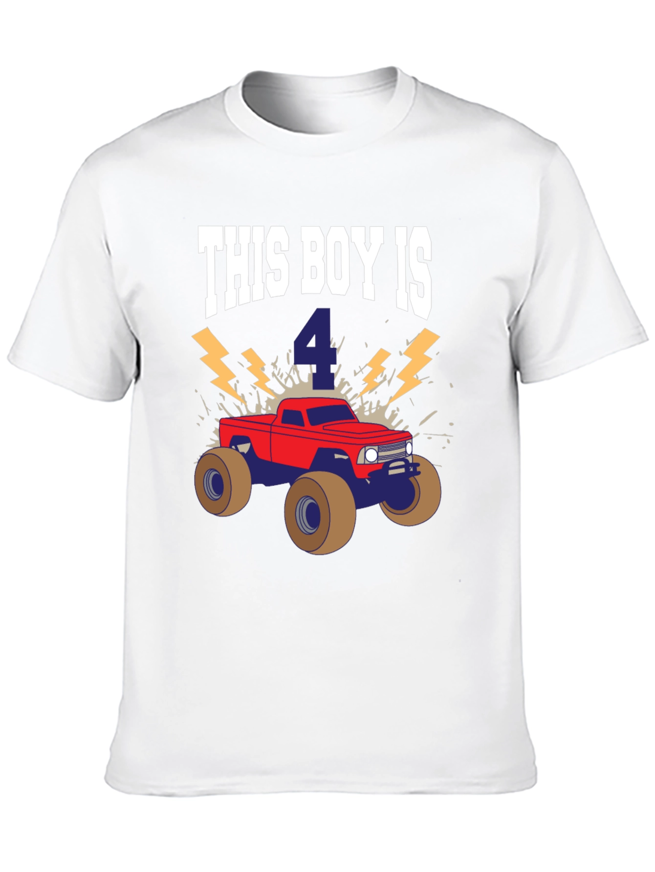 This Boy is 4 Monster Truck Birthday Shirt