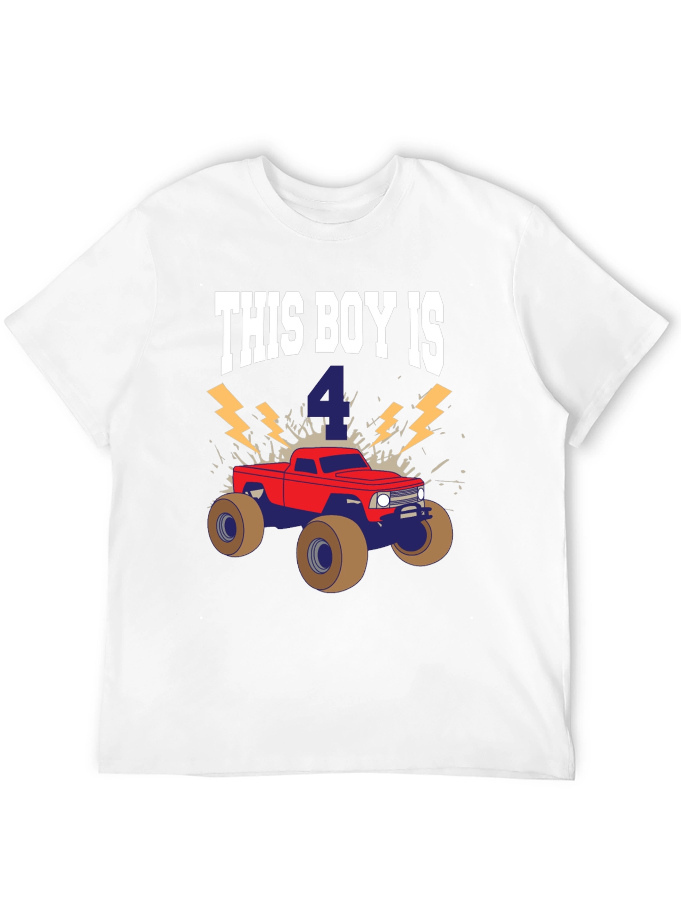 This Boy is 4 Monster Truck Birthday Shirt