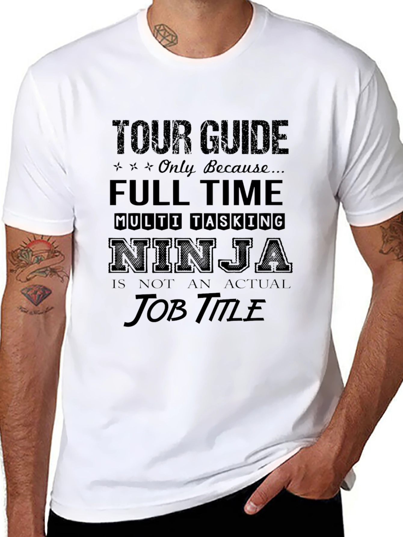 Tour Guide Ninja Black Graphic Tee