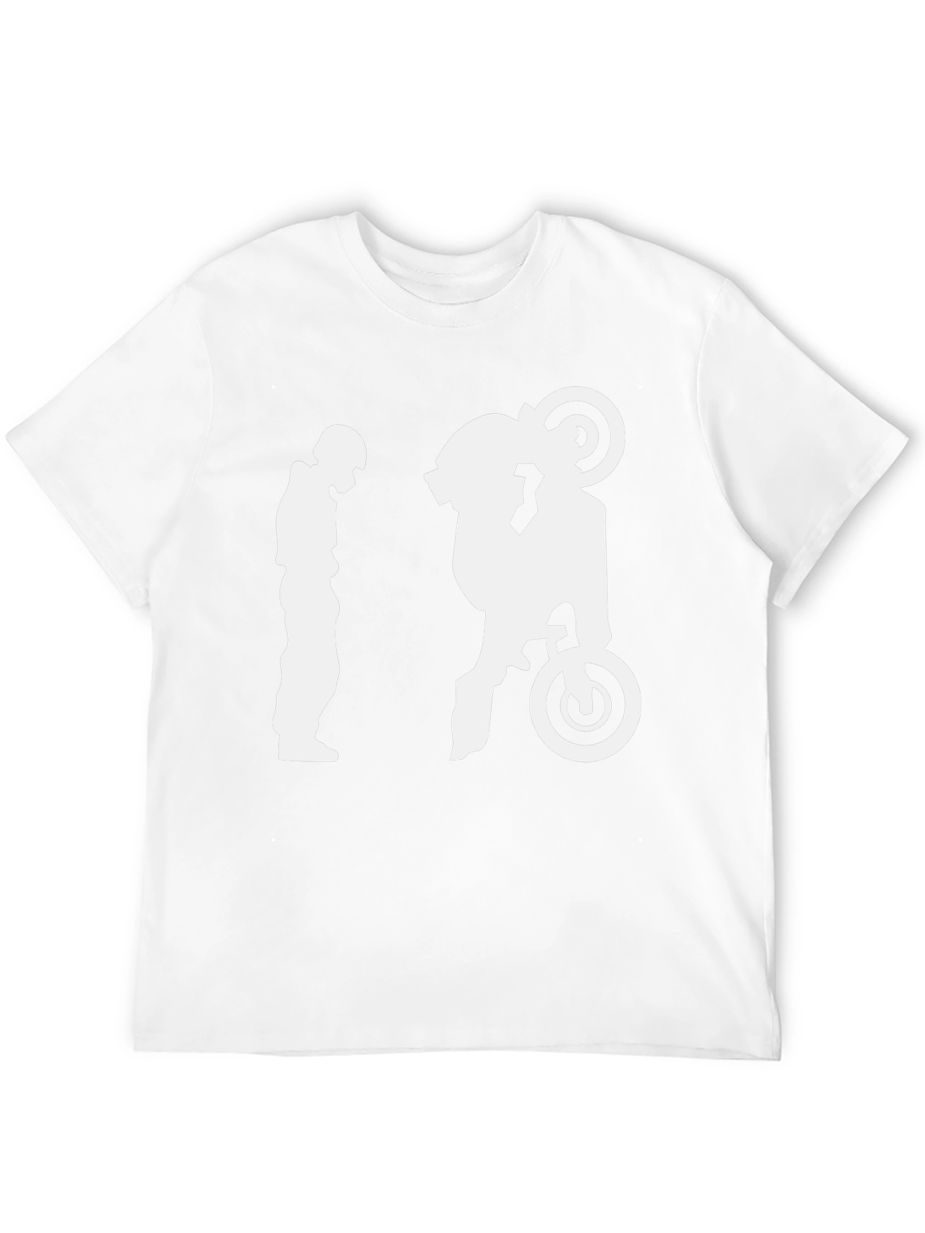 Motorcycle Wheelie Graphic T-Shirt - Black