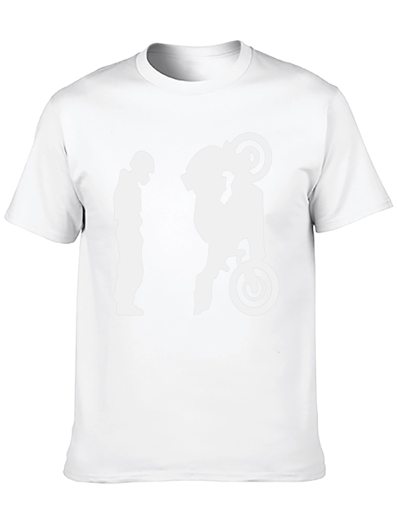 Motorcycle Wheelie Graphic T-Shirt - Black