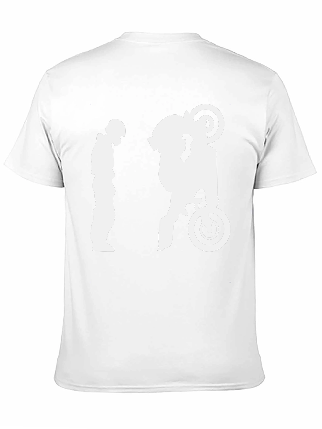 Motorcycle Wheelie Graphic T-Shirt - Black