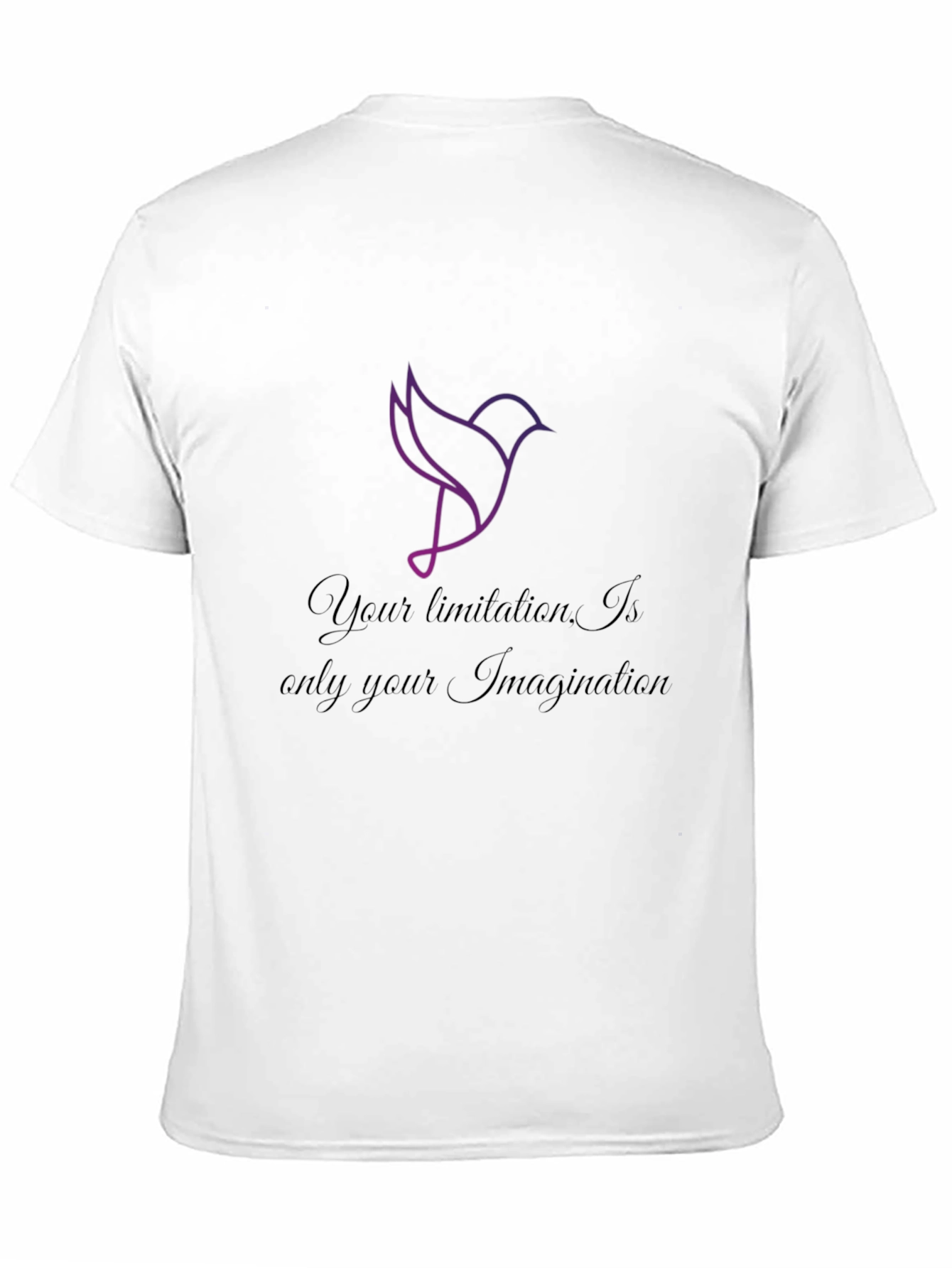 Inspirational Bird Graphic Tee - Black Cotton T-Shirt