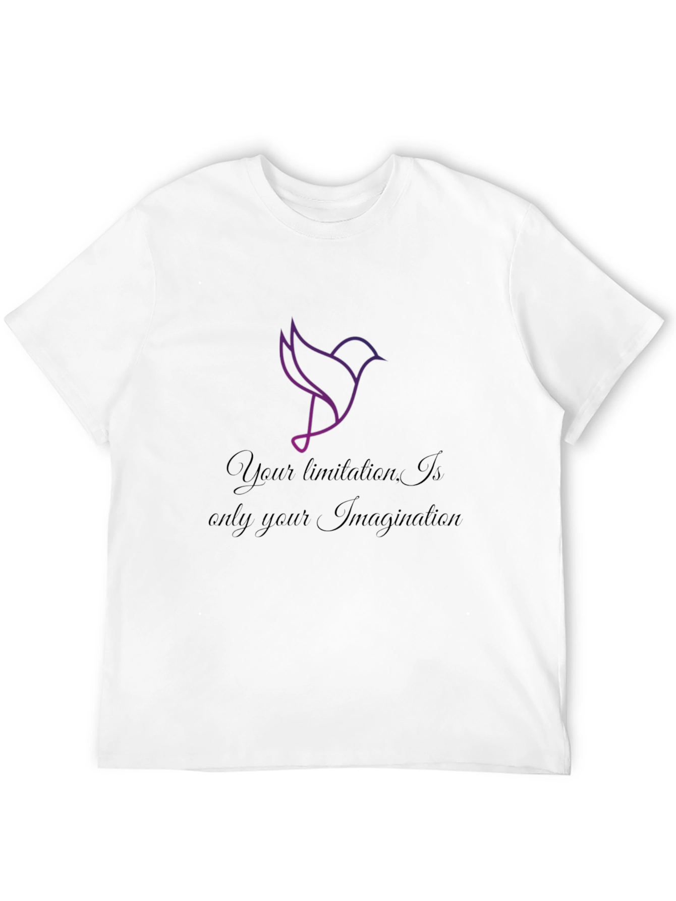 Inspirational Bird Graphic Tee - Black Cotton T-Shirt