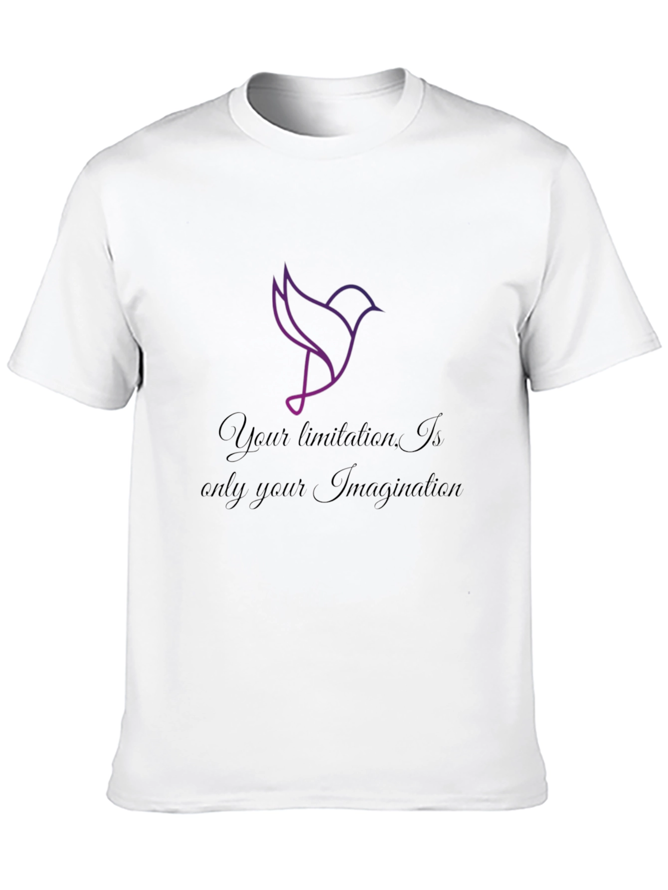 Inspirational Bird Graphic Tee - Black Cotton T-Shirt