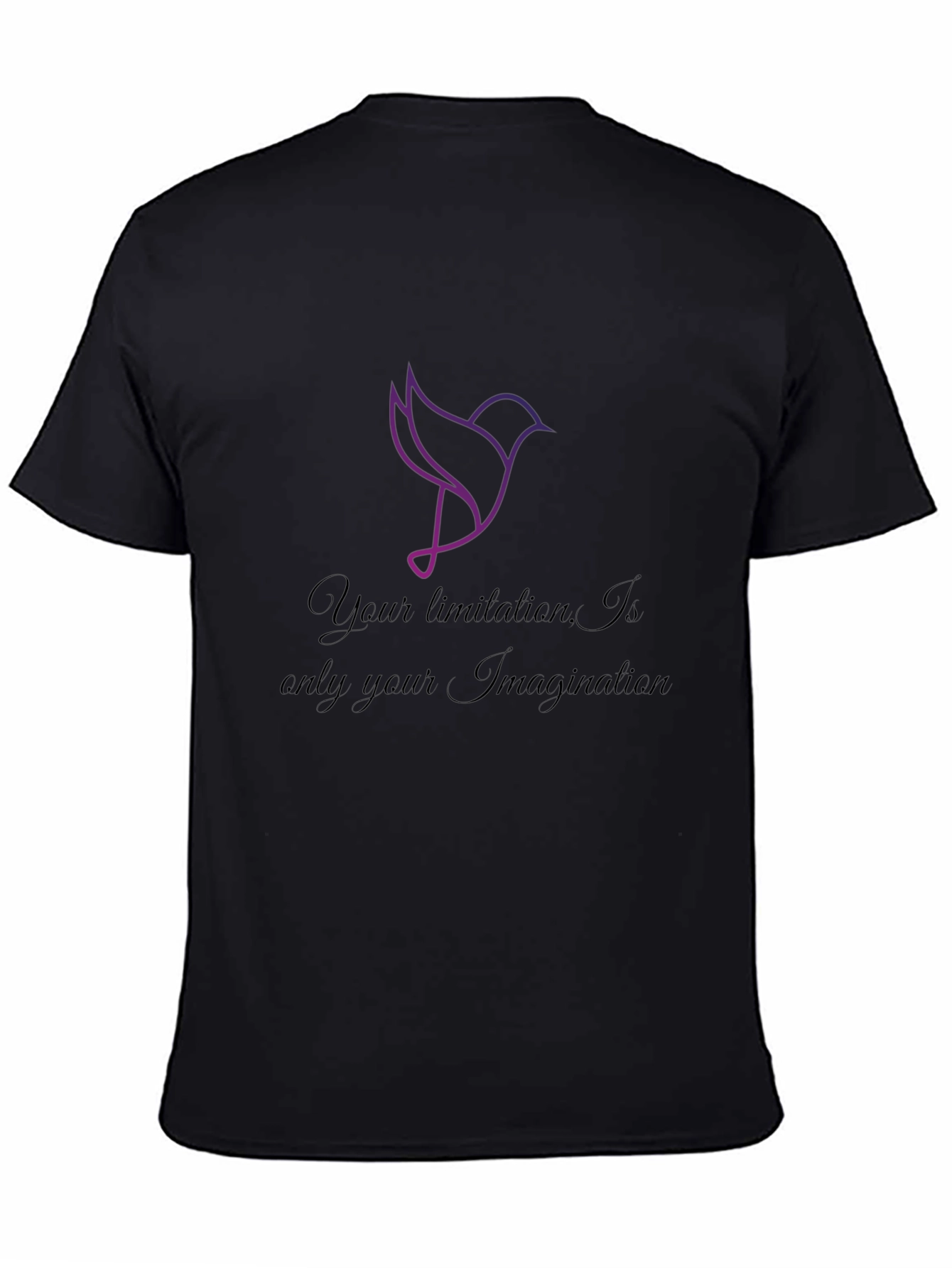 Inspirational Bird Graphic Tee - Black Cotton T-Shirt