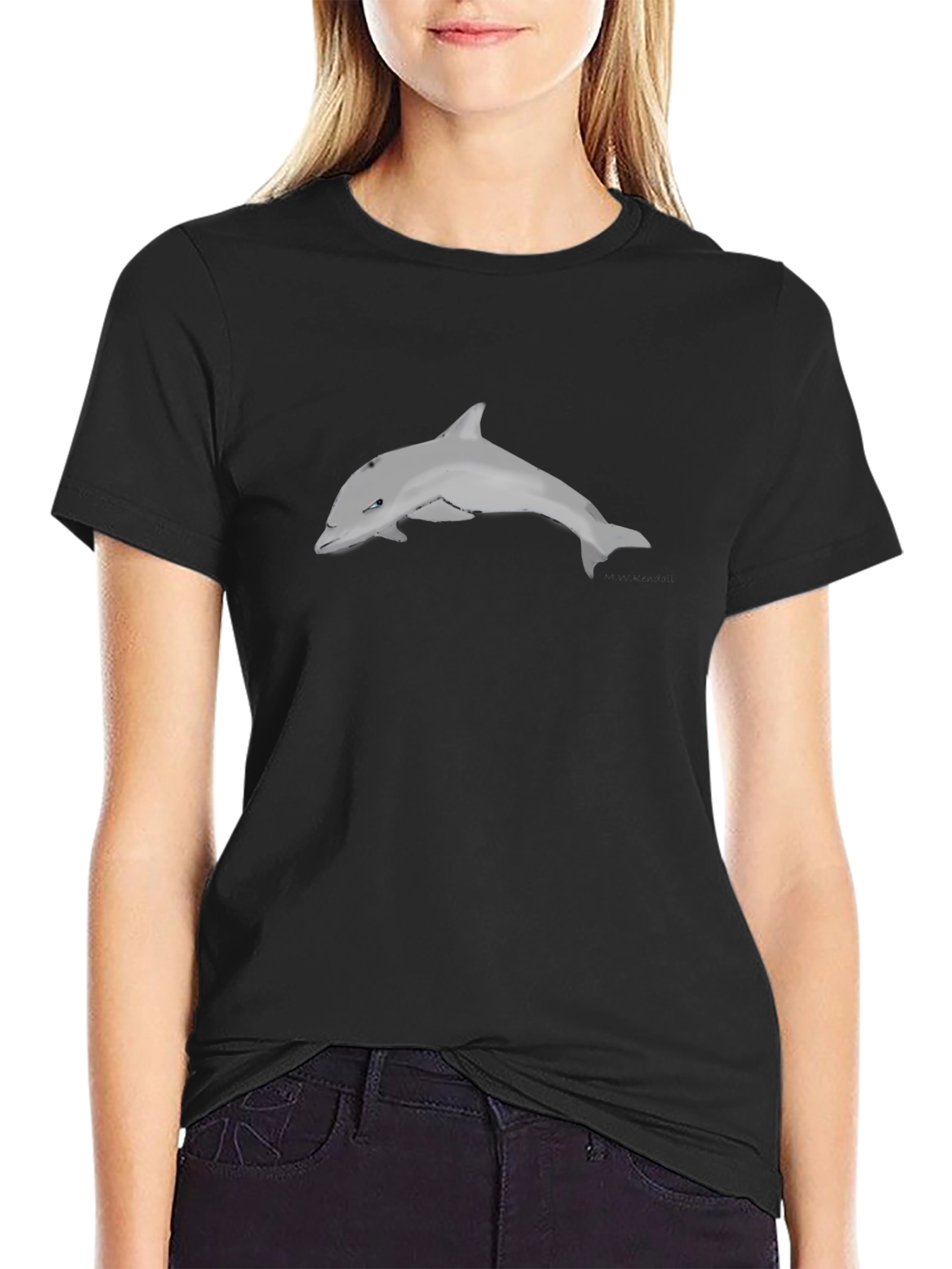 Dolphin Graphic Tee - Black Comfort Fit