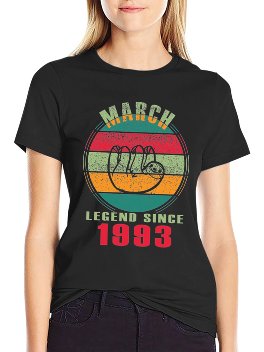 March Legend Since 1993 Sloth Graphic T-Shirt