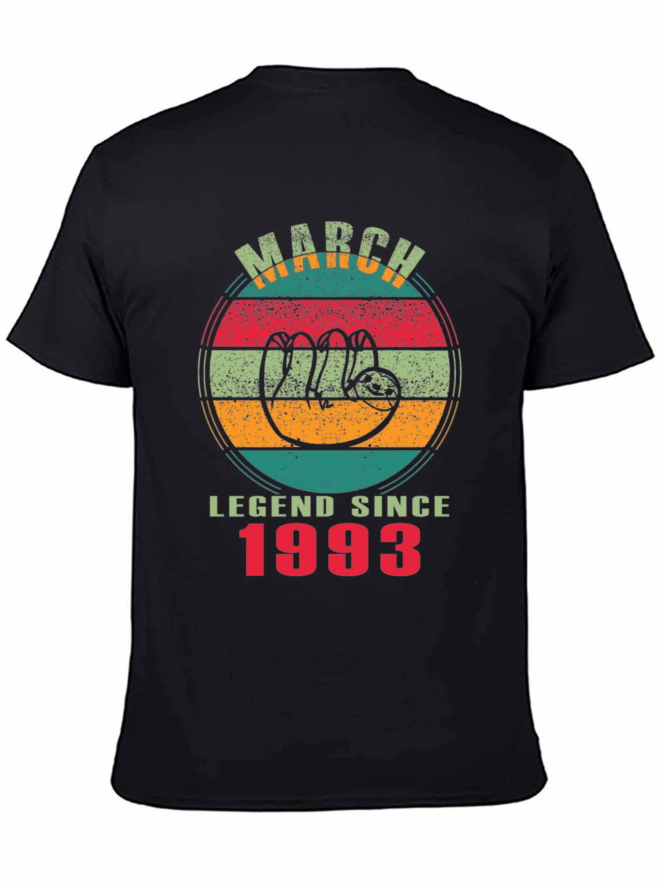 March Legend Since 1993 Sloth Graphic T-Shirt