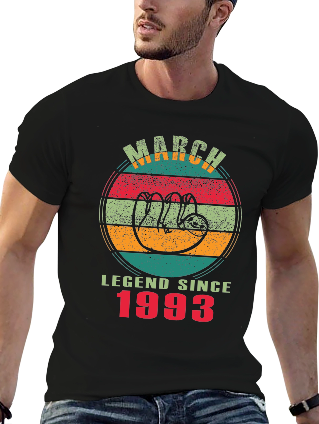 March Legend Since 1993 Sloth Graphic T-Shirt