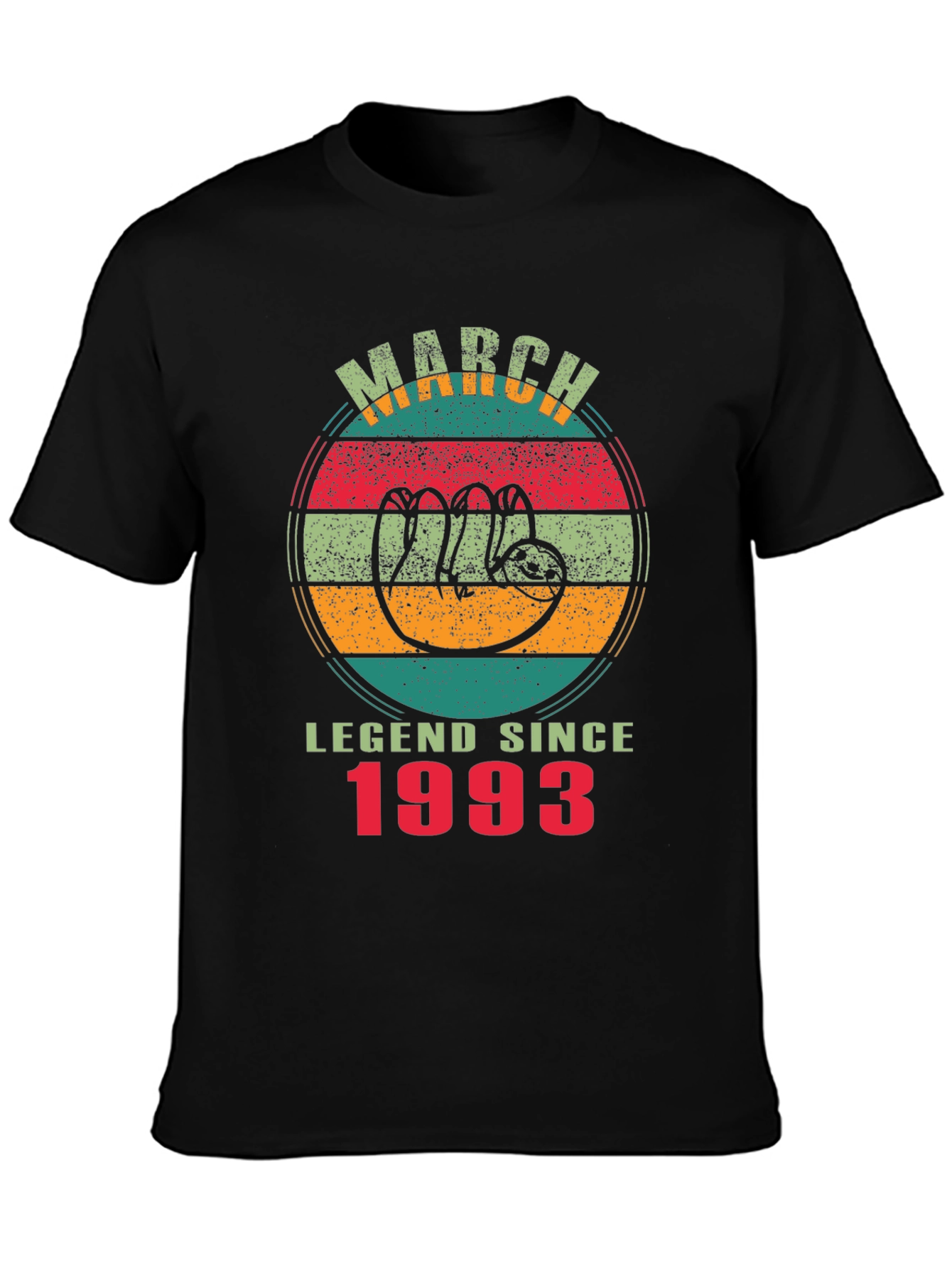 March Legend Since 1993 Sloth Graphic T-Shirt