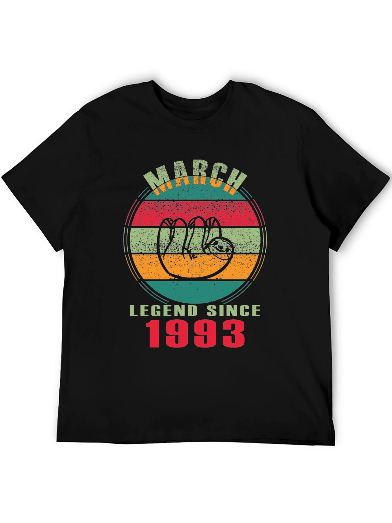March Legend Since 1993 Sloth Graphic T-Shirt