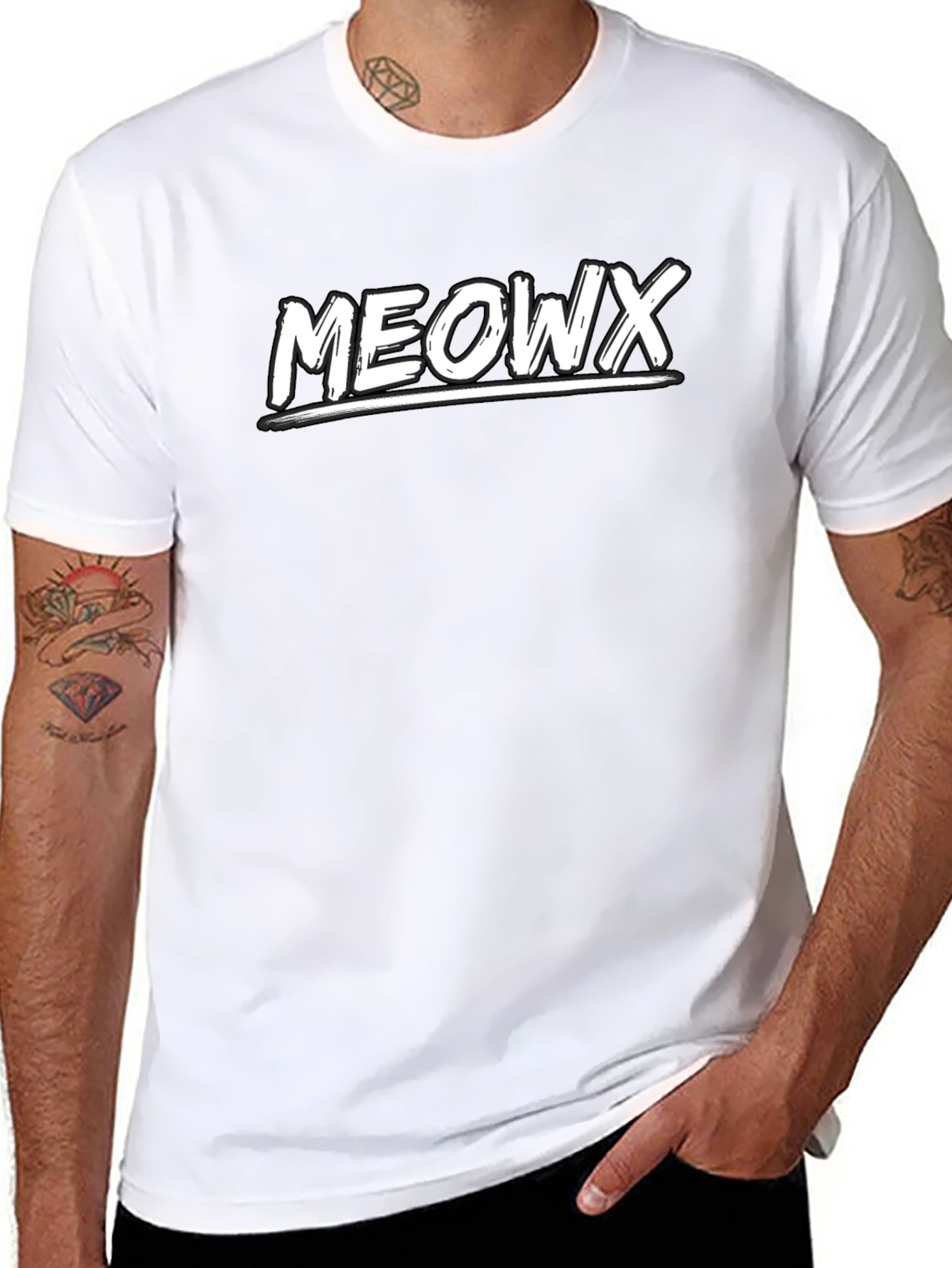 Meowx Graphic T-Shirt - Cool Cat Lover Tee