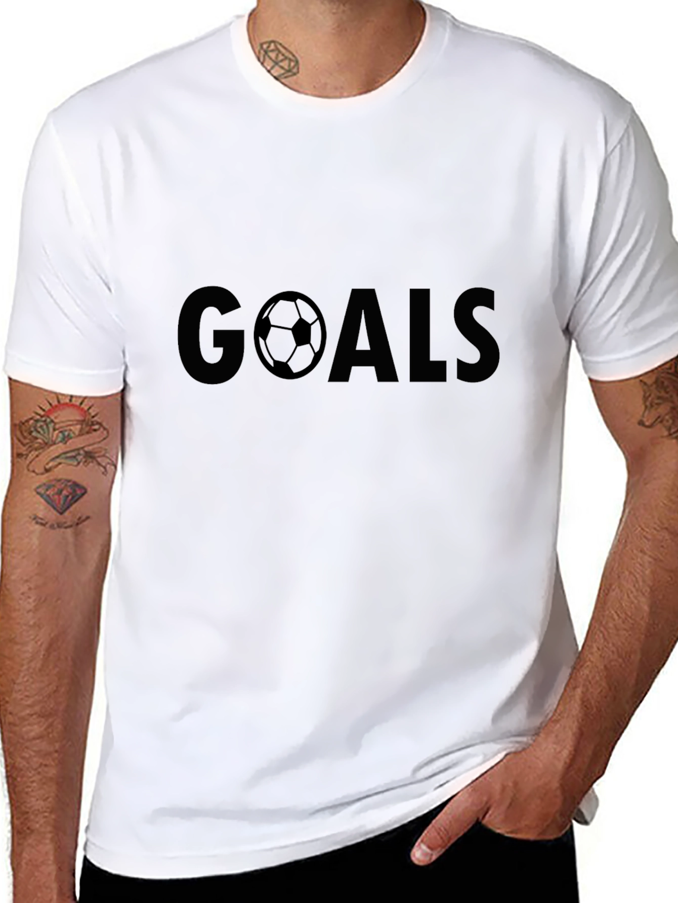 Goals Soccer Graphic T-Shirt - Black