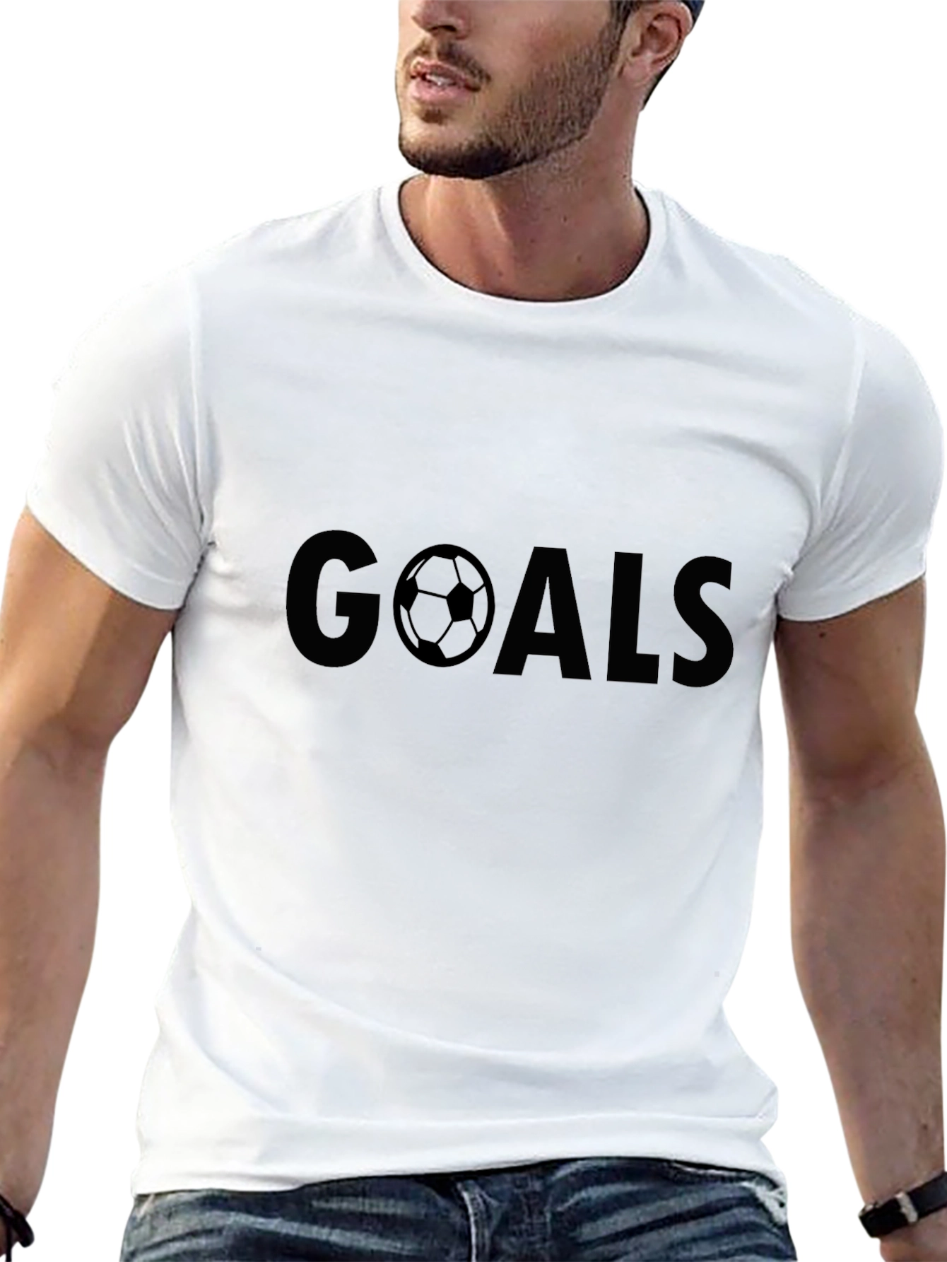 Goals Soccer Graphic T-Shirt - Black