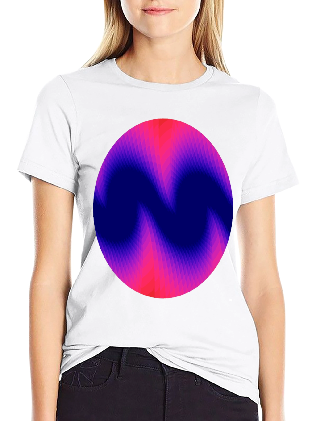 Abstract Circle Graphic Print Black T-Shirt
