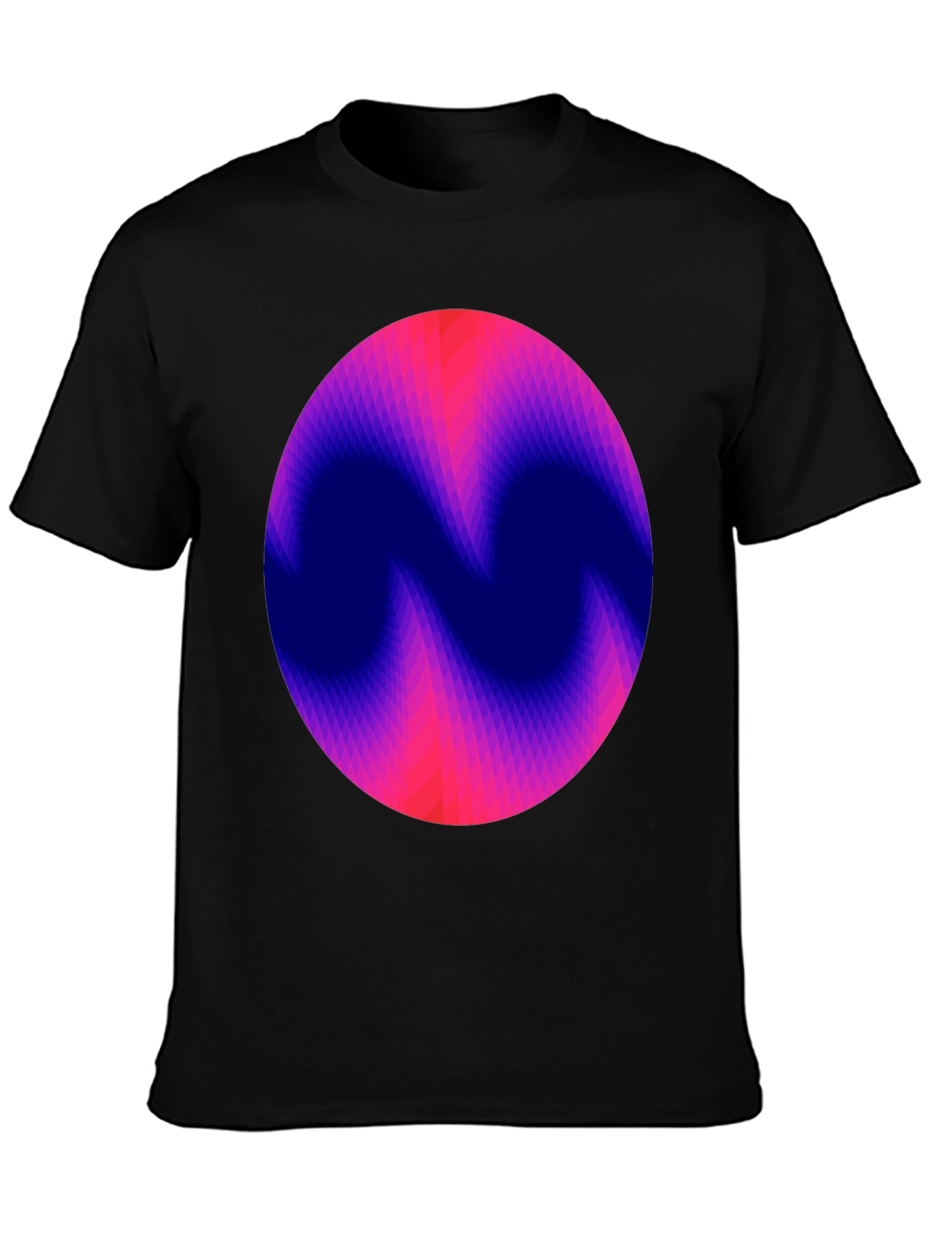 Abstract Circle Graphic Print Black T-Shirt