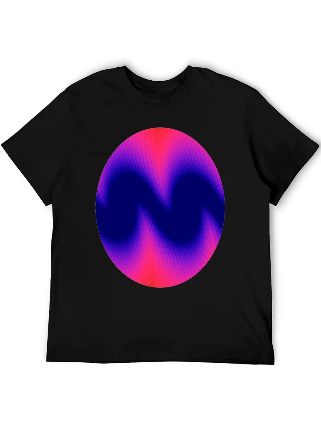 Abstract Circle Graphic Print Black T-Shirt