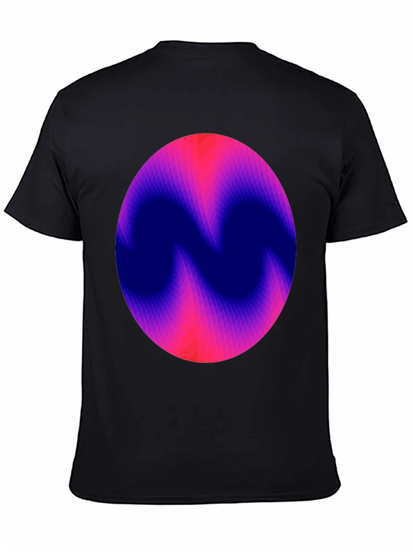 Abstract Circle Graphic Print Black T-Shirt