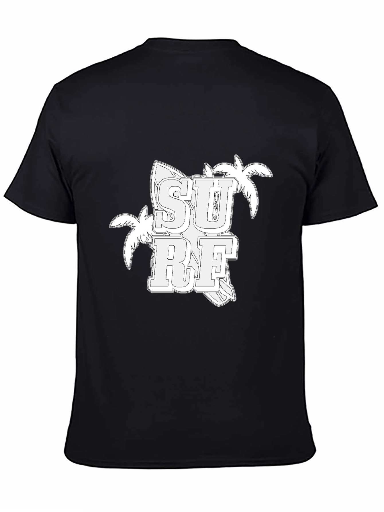 Surf Graphic Tee - Black Cotton T-Shirt