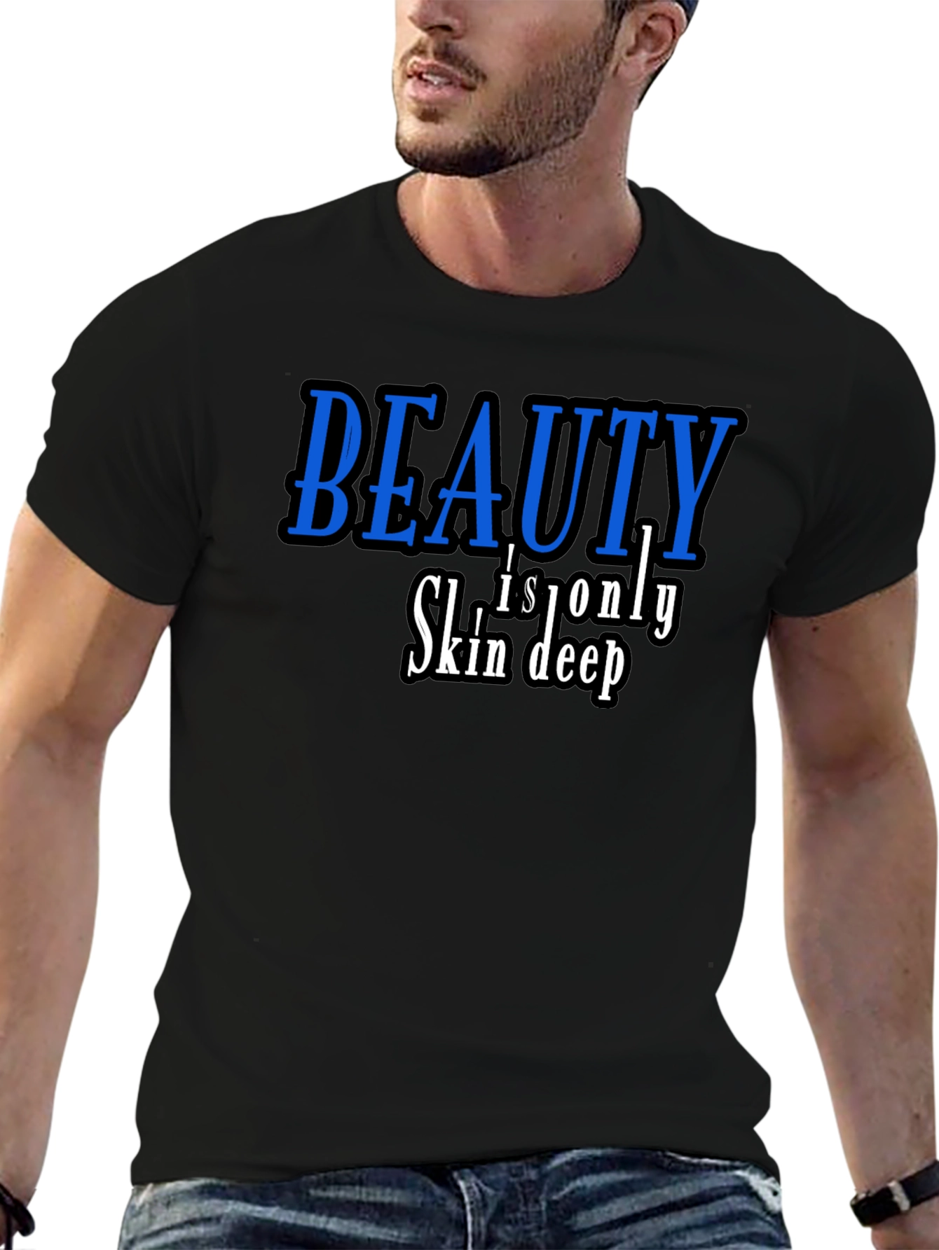 Beauty is Only Skin Deep Black T-Shirt