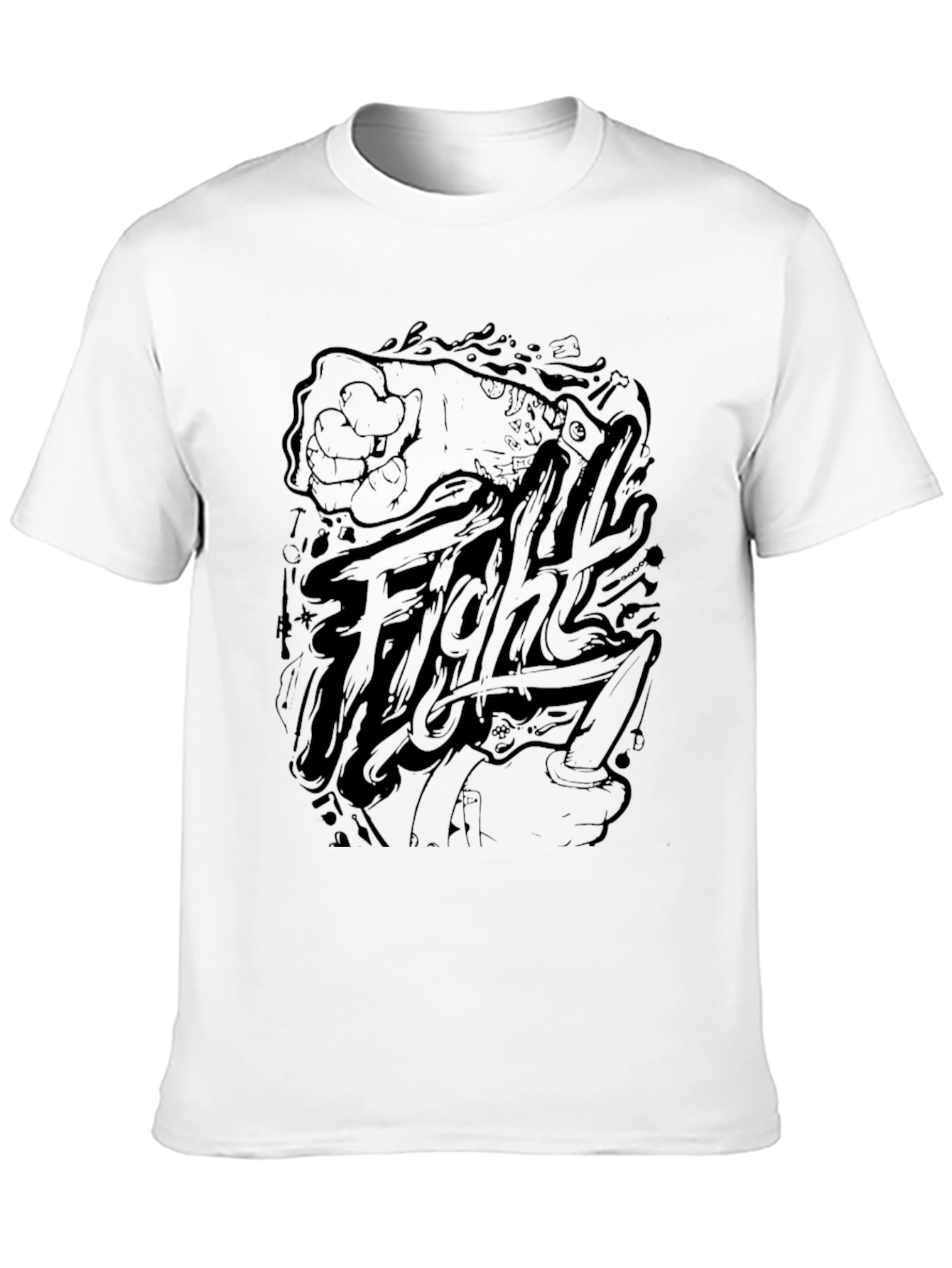 Fight Graphic Tee - Mens Black T-Shirt