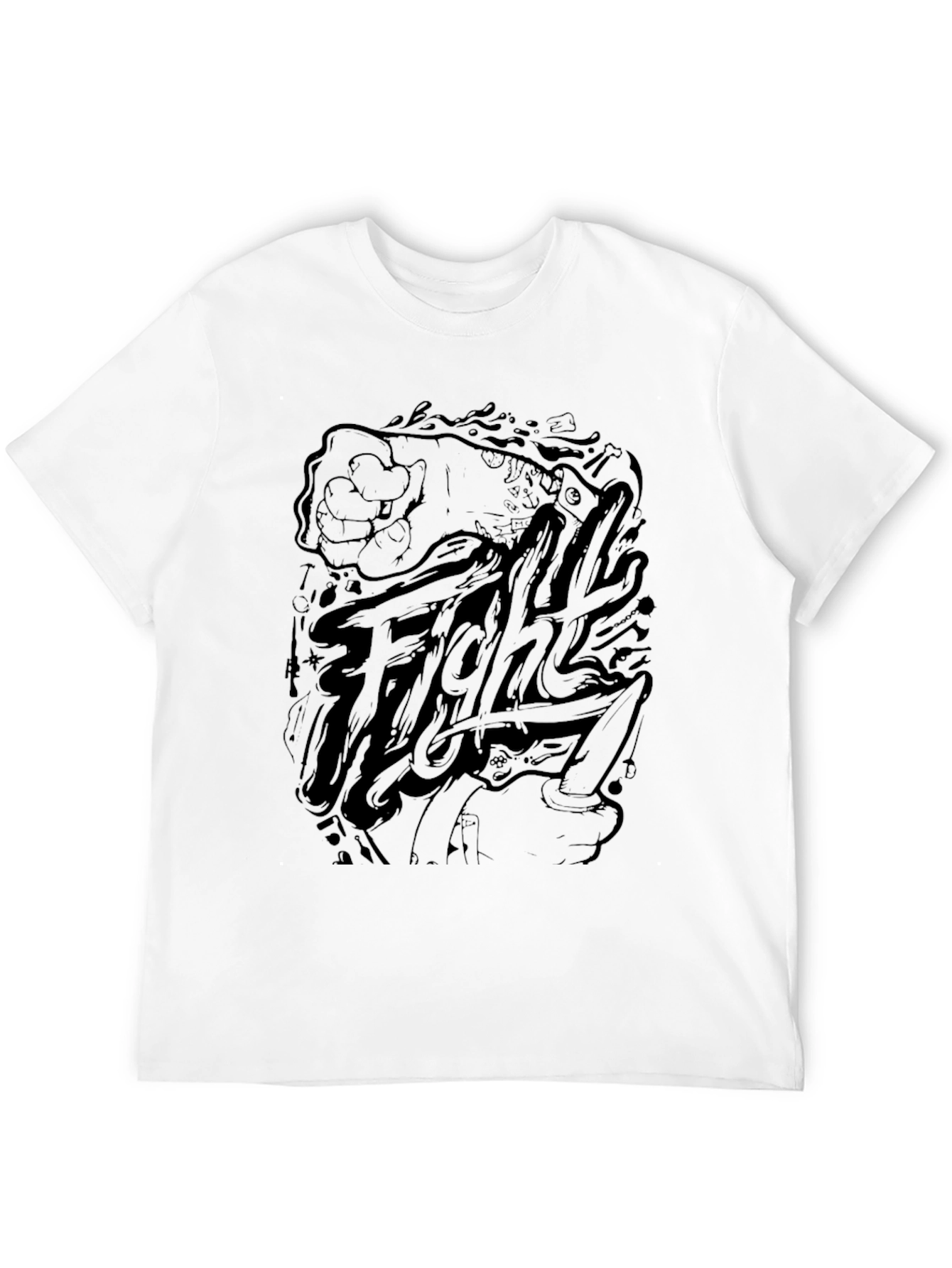 Fight Graphic Tee - Mens Black T-Shirt