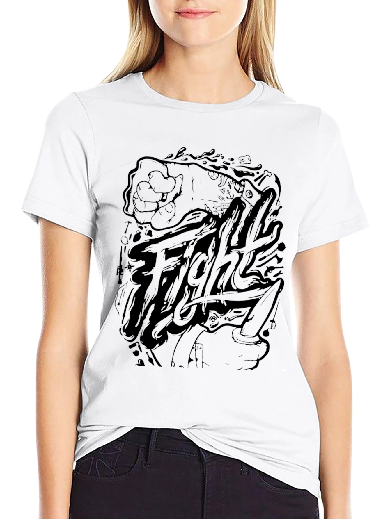 Fight Graphic Tee - Mens Black T-Shirt
