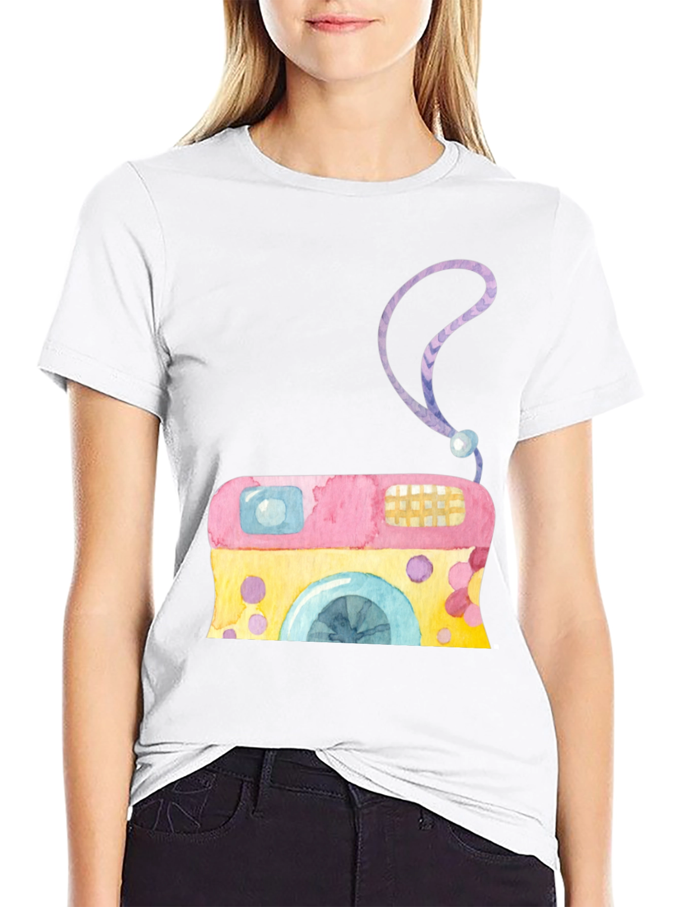 Watercolor Camera Graphic Tee