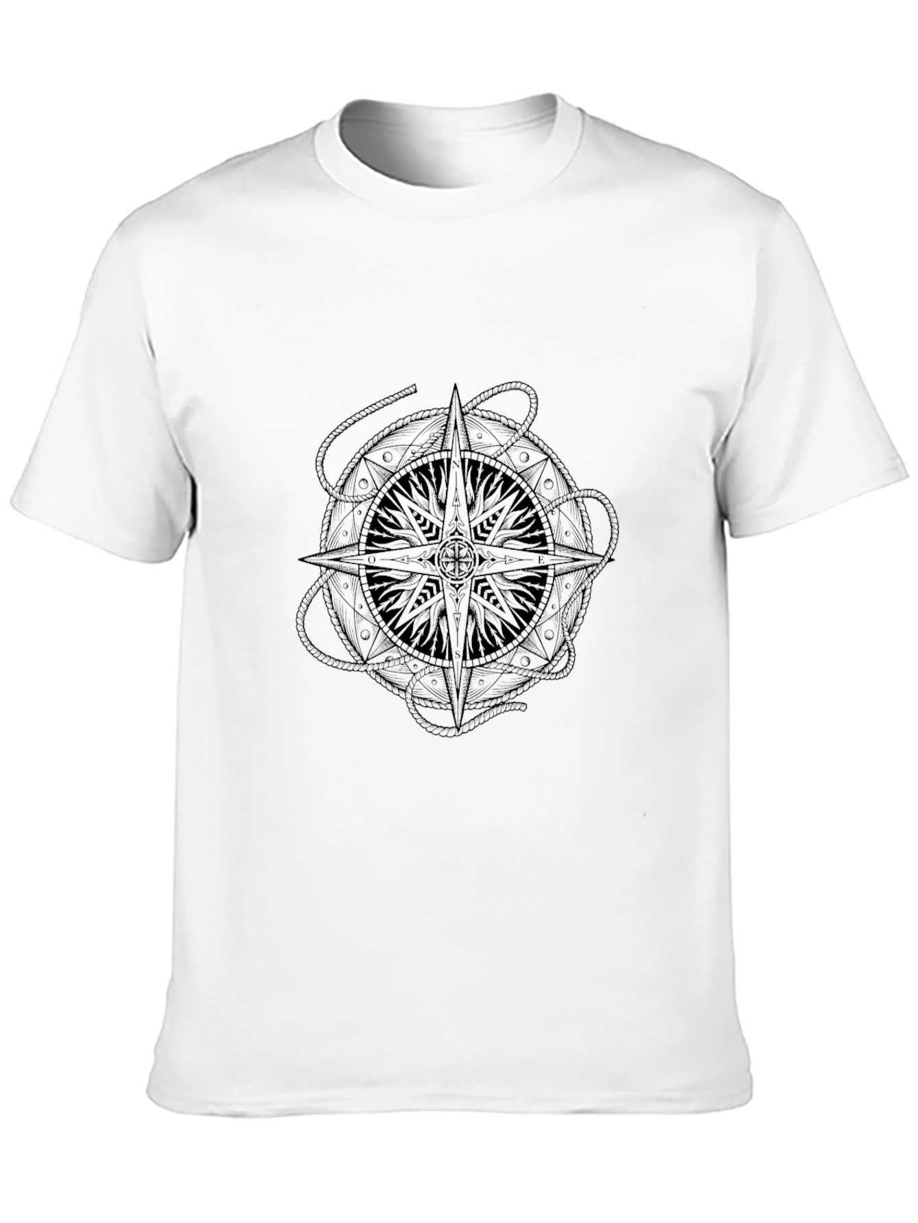 Nautical Compass Graphic Black T-Shirt
