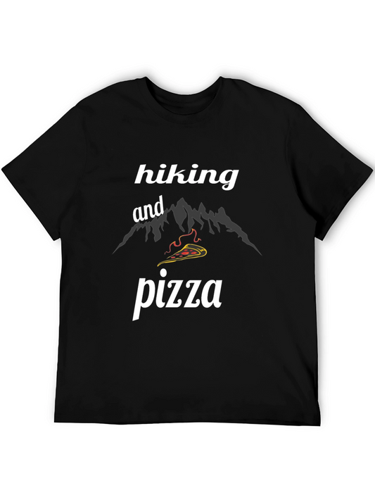 Hiking and Pizza Black T-Shirt
