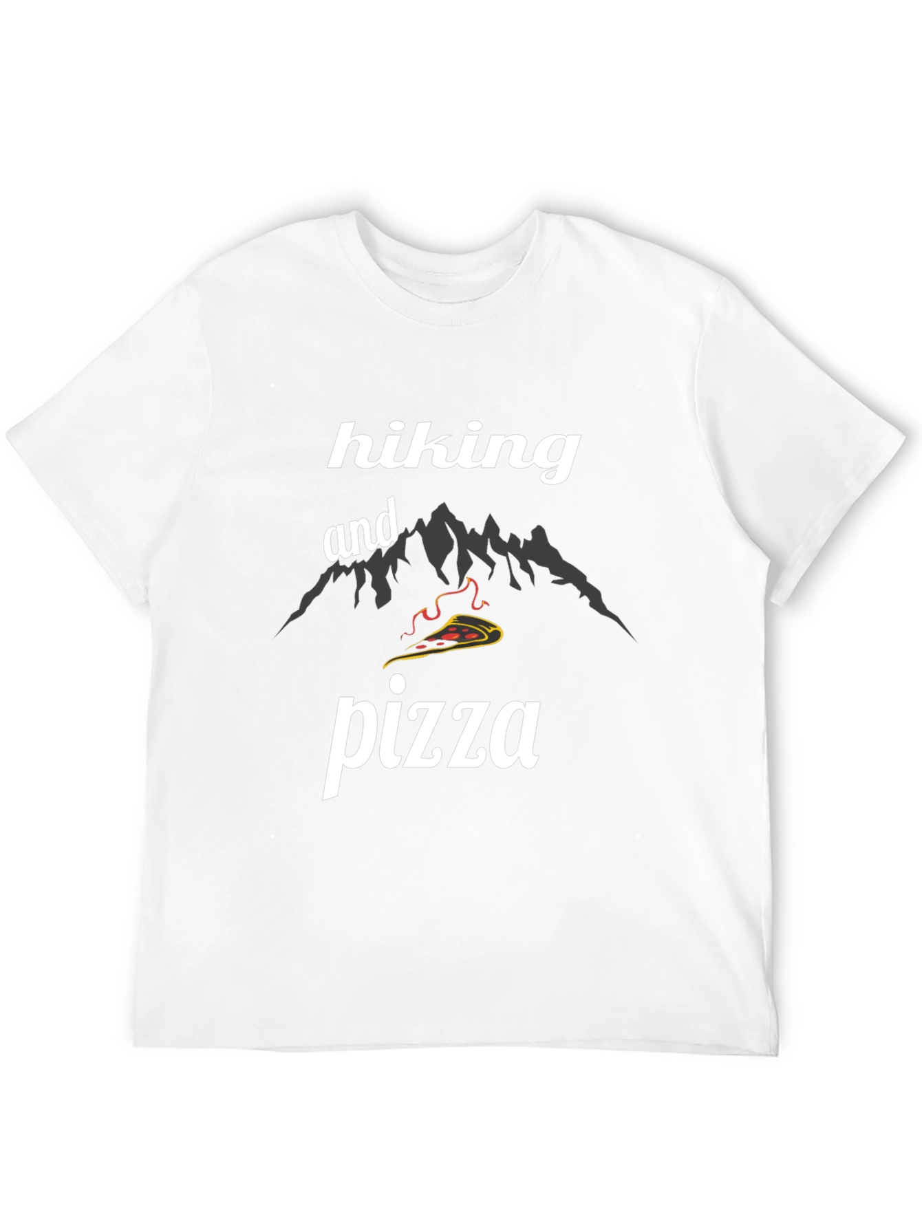 Hiking and Pizza Black T-Shirt