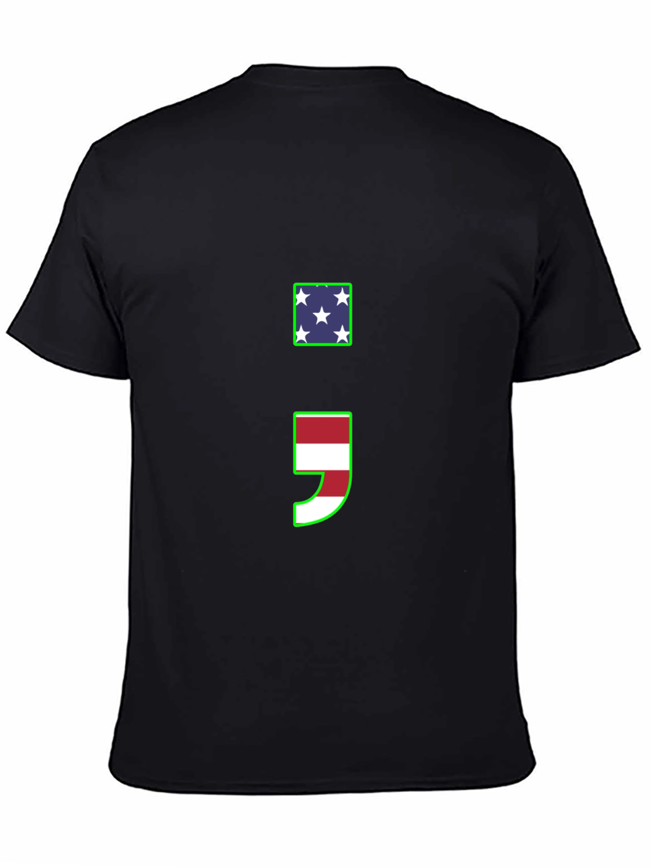 Semicolon Flag Graphic T-Shirt - Black