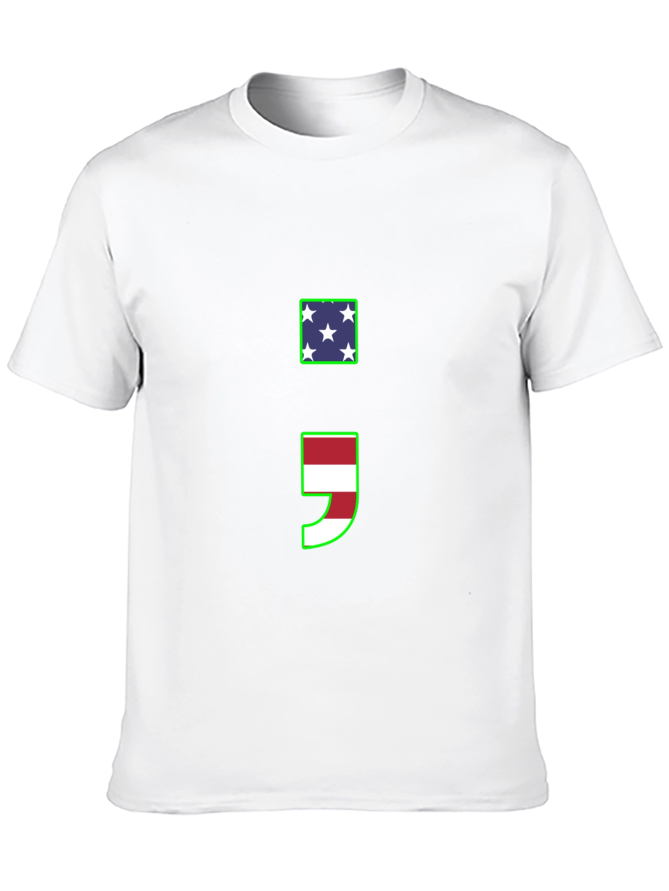 Semicolon Flag Graphic T-Shirt - Black