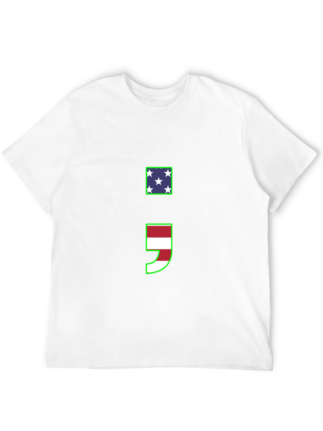 Semicolon Flag Graphic T-Shirt - Black