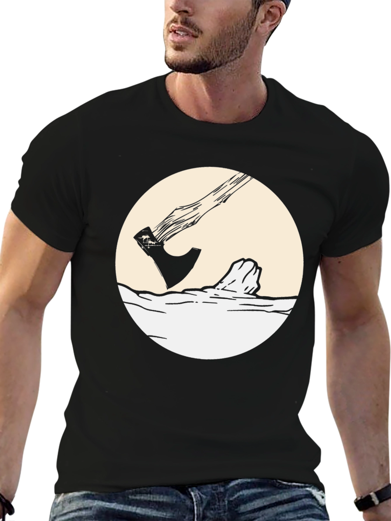 Axe Chop Crew Neck T-Shirt - Black