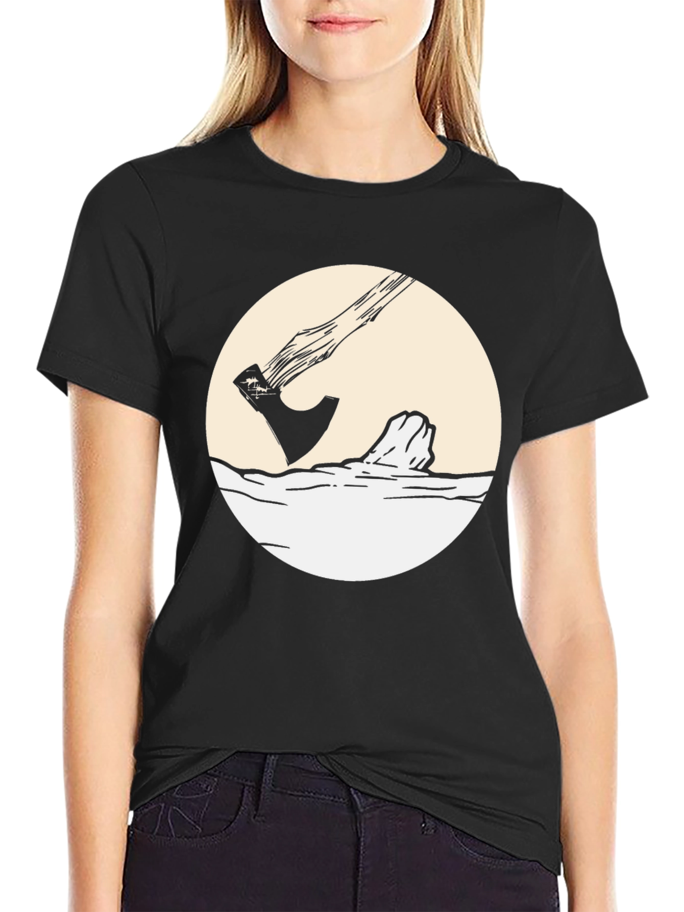 Axe Chop Crew Neck T-Shirt - Black