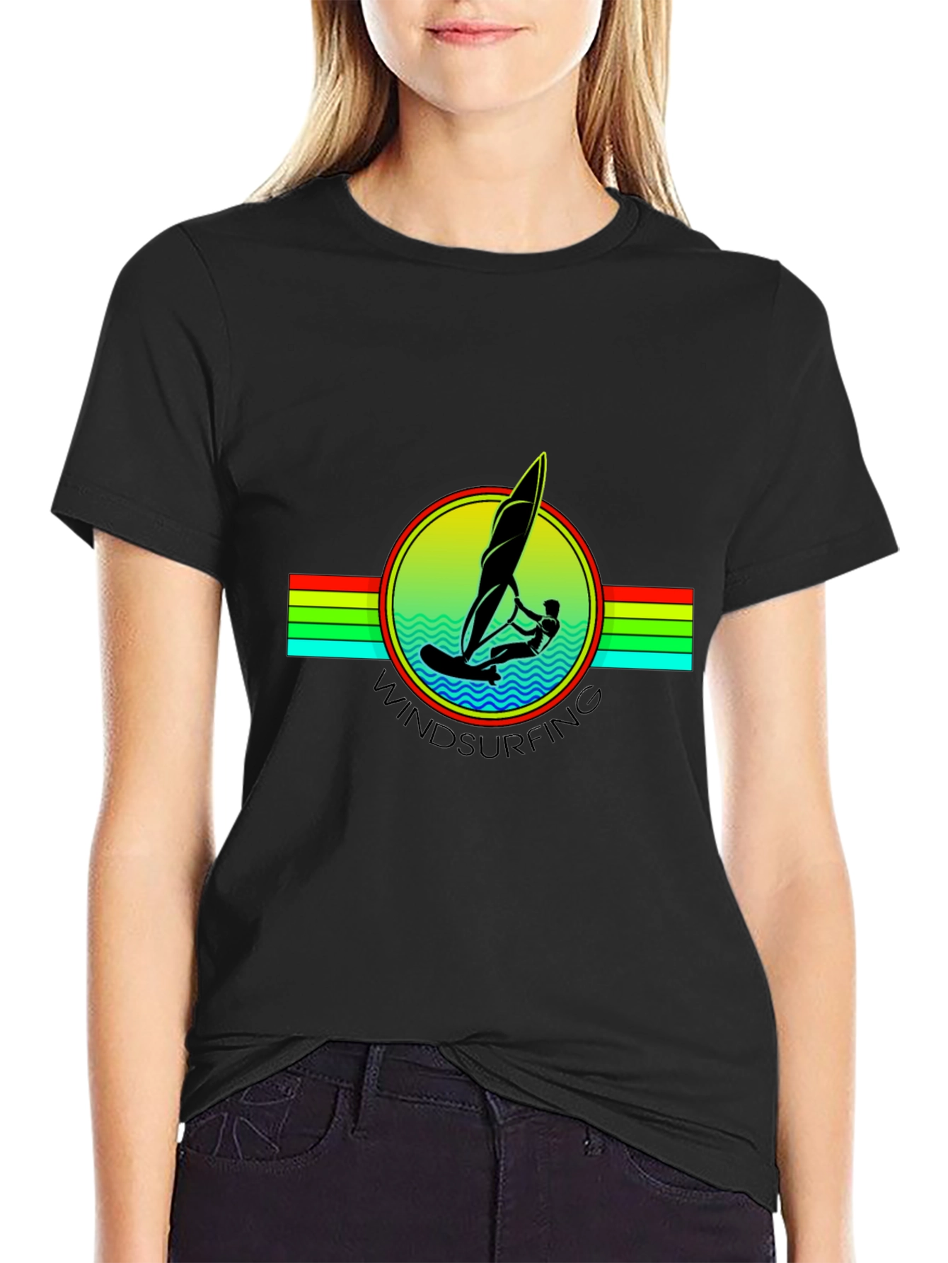 Windsurfing Graphic Tee - Black